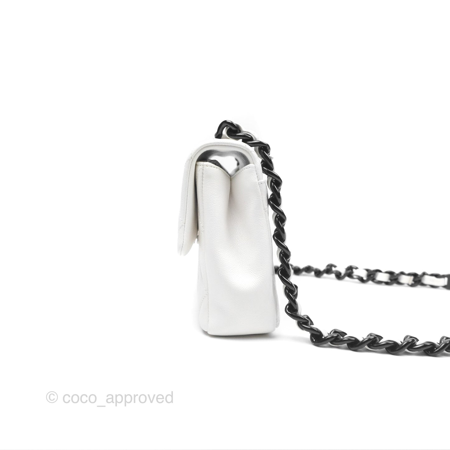 Chanel Quilted My Everything Medium Flap Bag White Caviar Incognito Hardware