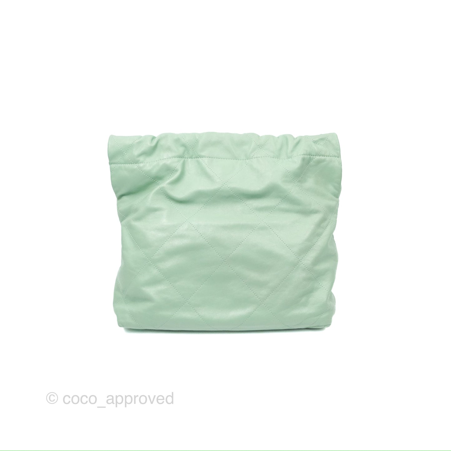 Chanel 22 Small Mint Green Shiny Calfskin Aged Gold Hardware