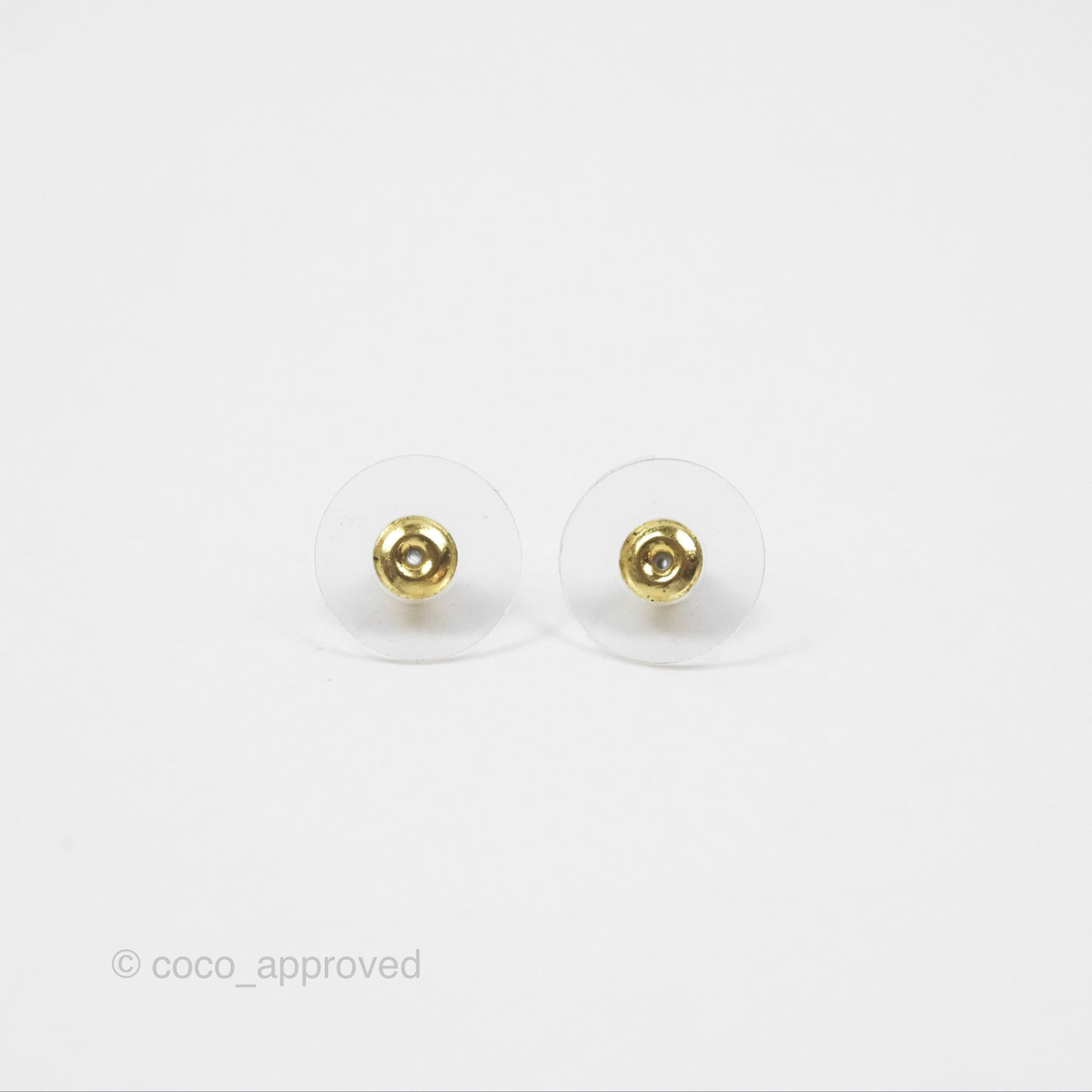 Chanel Round Resin Crystal CC Drop Earrings Gold Tone 21B