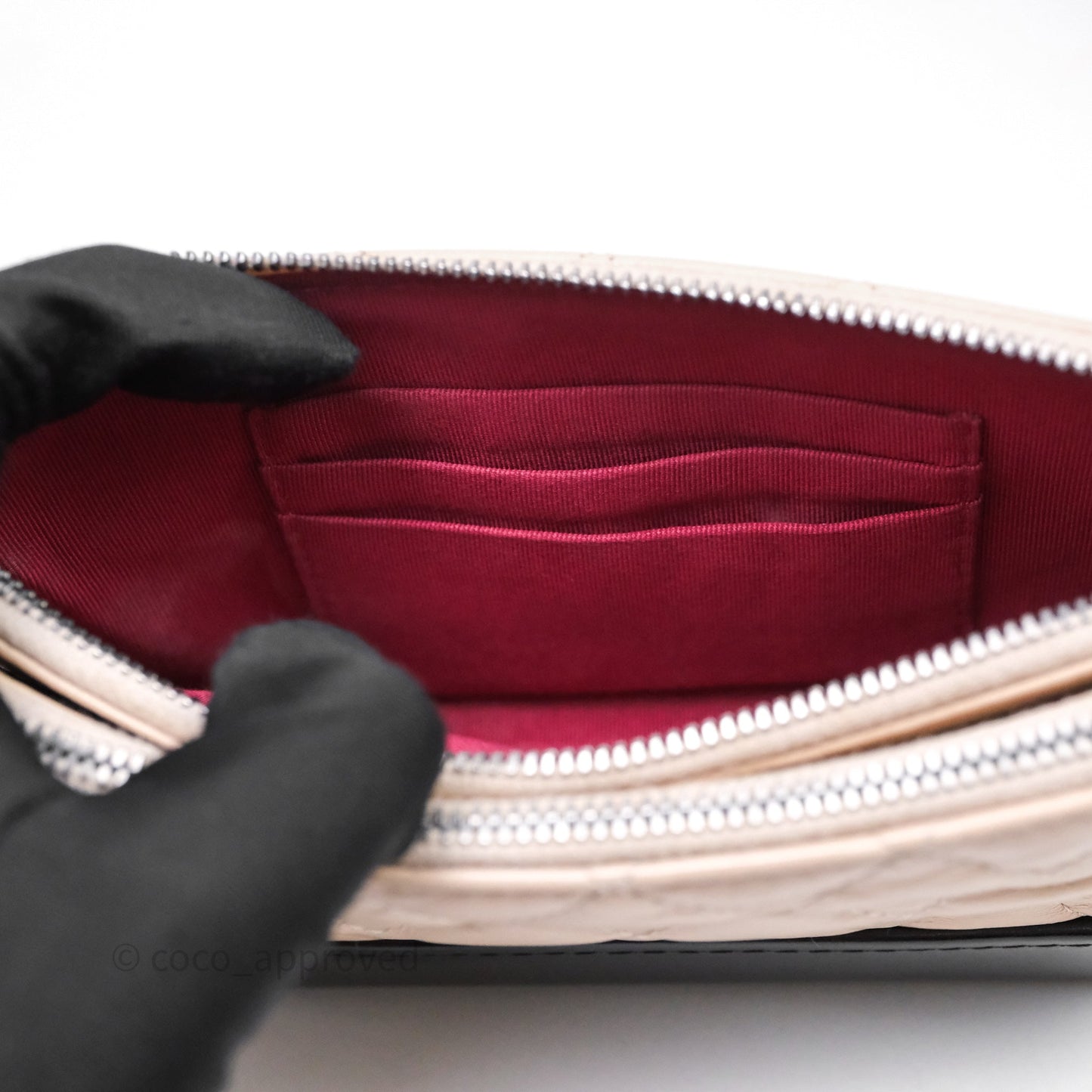 Chanel Gabrielle Clutch With Chain Aged Calfskin Black Beige Mixed Hardware