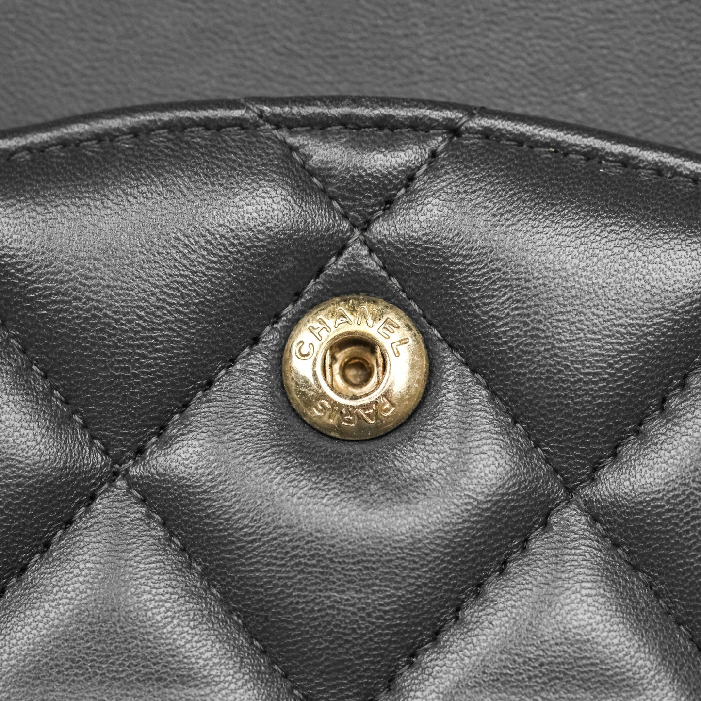 Chanel Jumbo Double Flap Dark Grey Lambskin Brushed Gold Hardware⁣⁣
