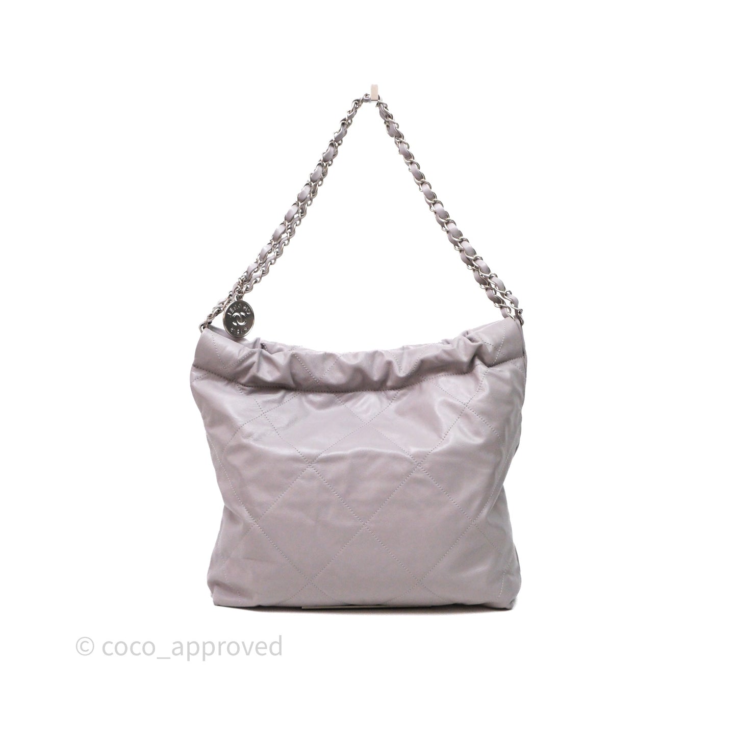 Chanel 22 Small Grey Aged Calfskin Matte Silver Hardware