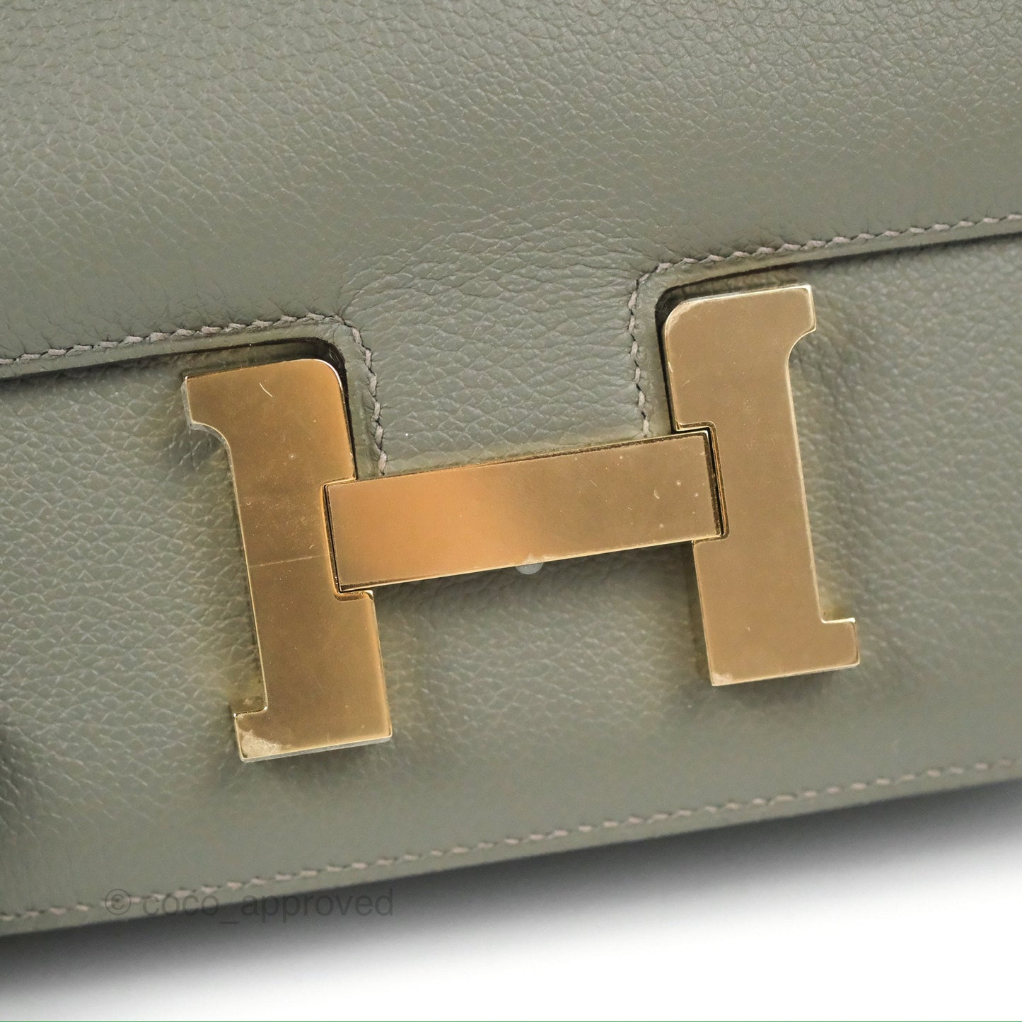 Hermès Constance Mini 18cm with Mirror Gris Meyer 0L/Gris Pale M4 Evercolor Gold Hardware