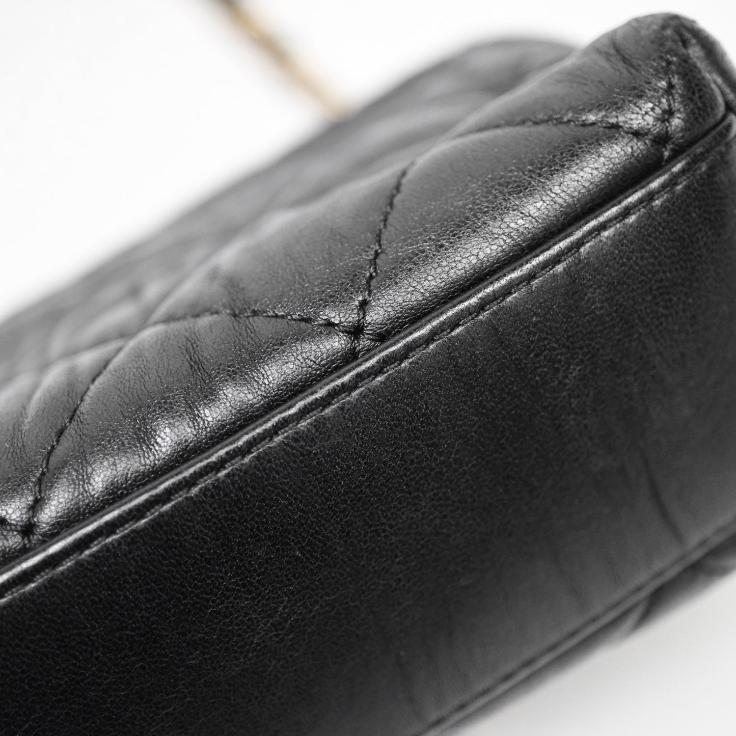 Chanel Small Hobo Bag Crumpled Black Lambskin Aged Gold Hardware