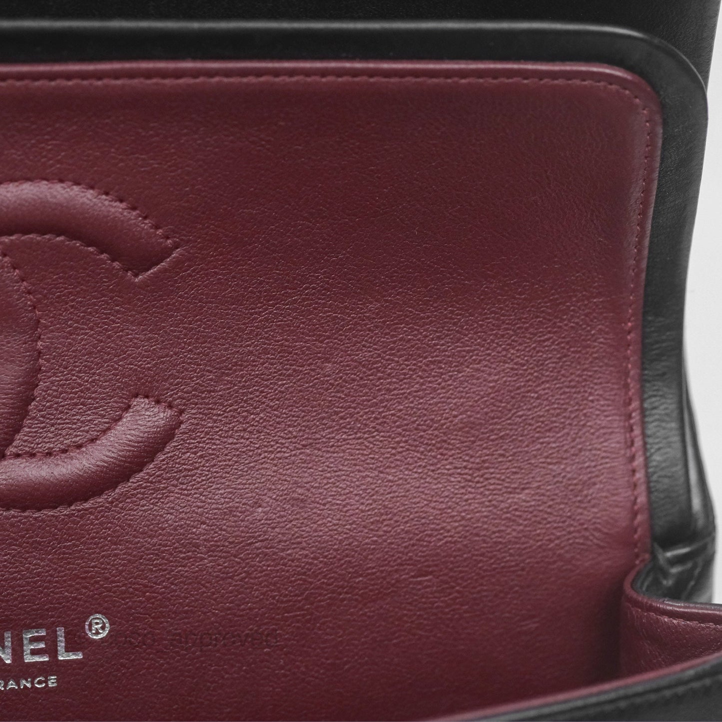 Chanel Classic M/L Medium Flap Quilted Black Lambskin Silver Hardware
