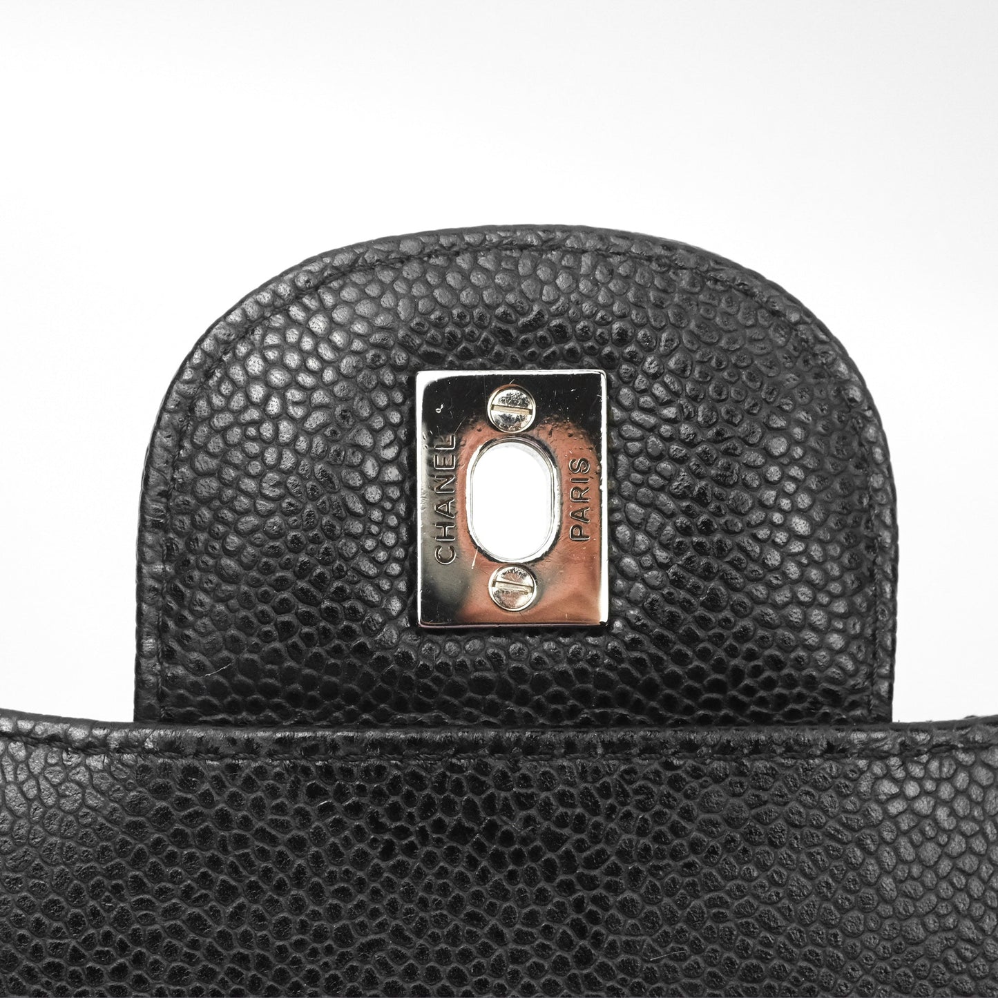 Chanel Quilted Maxi Single Flap Black Caviar Silver Hardware