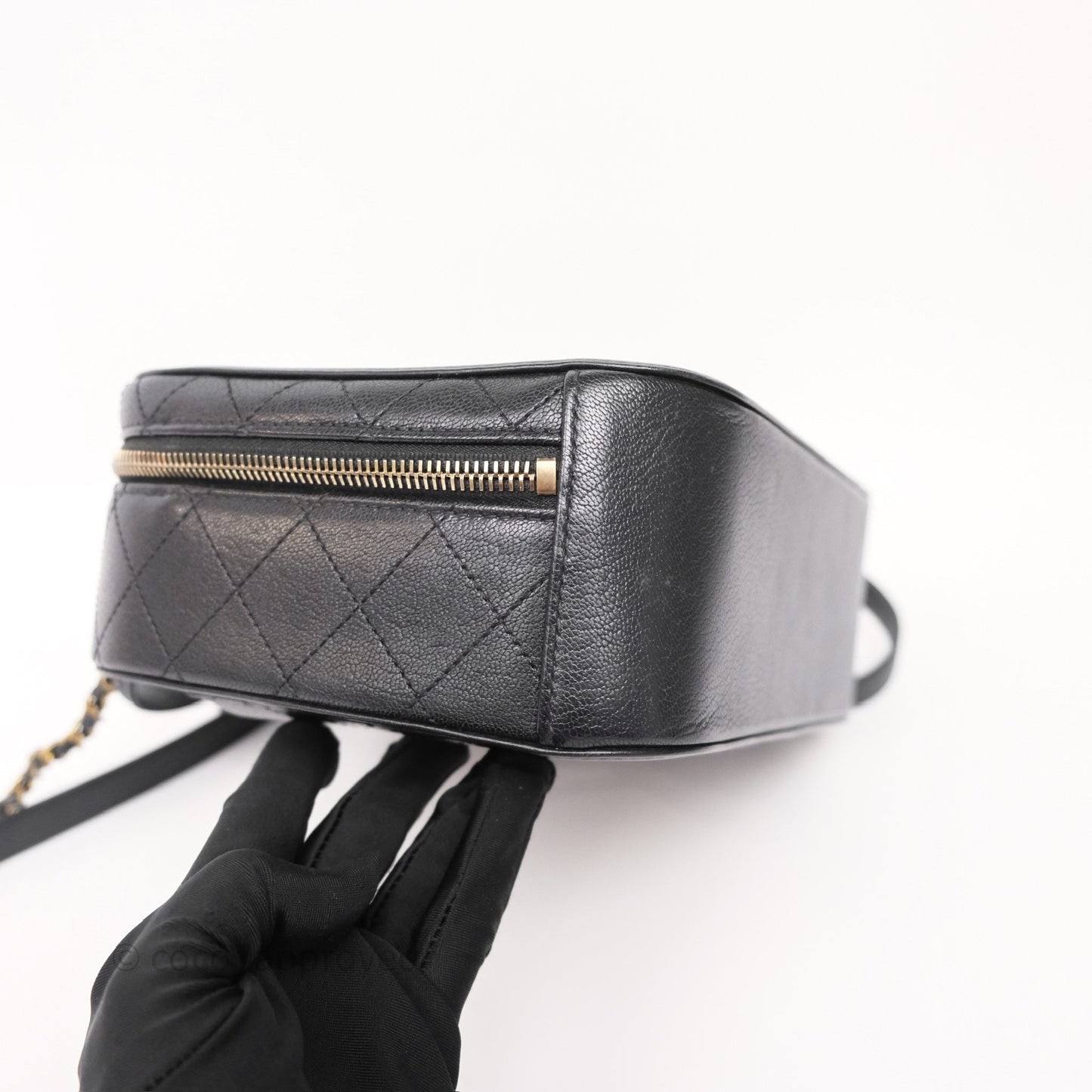 Chanel Coco Curve Vanity Black Calfskin & Goatskin Antique Gold Hardware