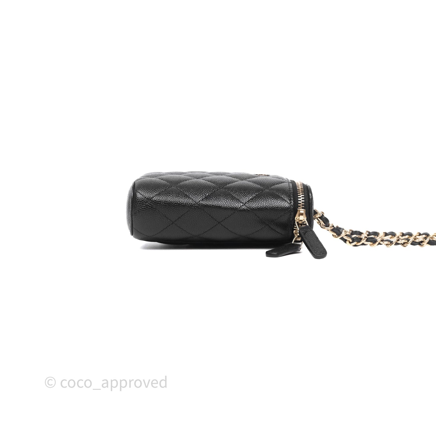 Chanel Classic Mini Vanity With Chain Black Caviar Gold Hardware