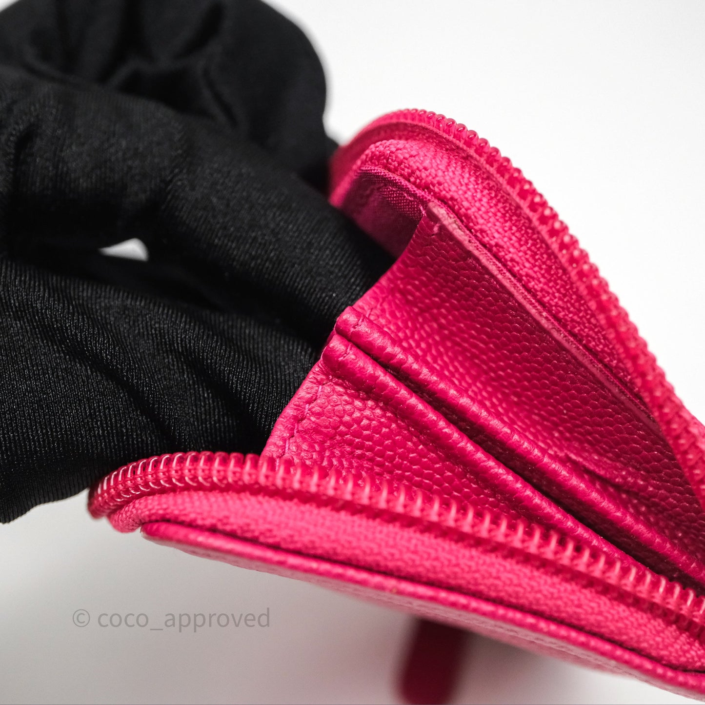 Chanel Boy Zipped Coin Purse Hot Pink Caviar Gold Hardware