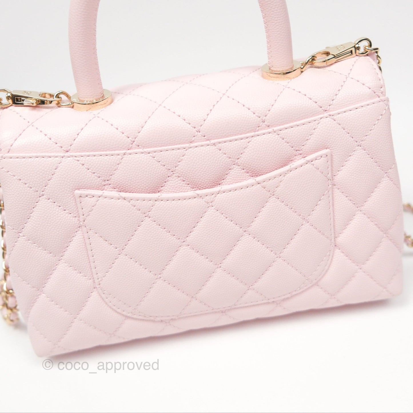 Chanel Small Coco Handle Light Pink Caviar Gold Hardware