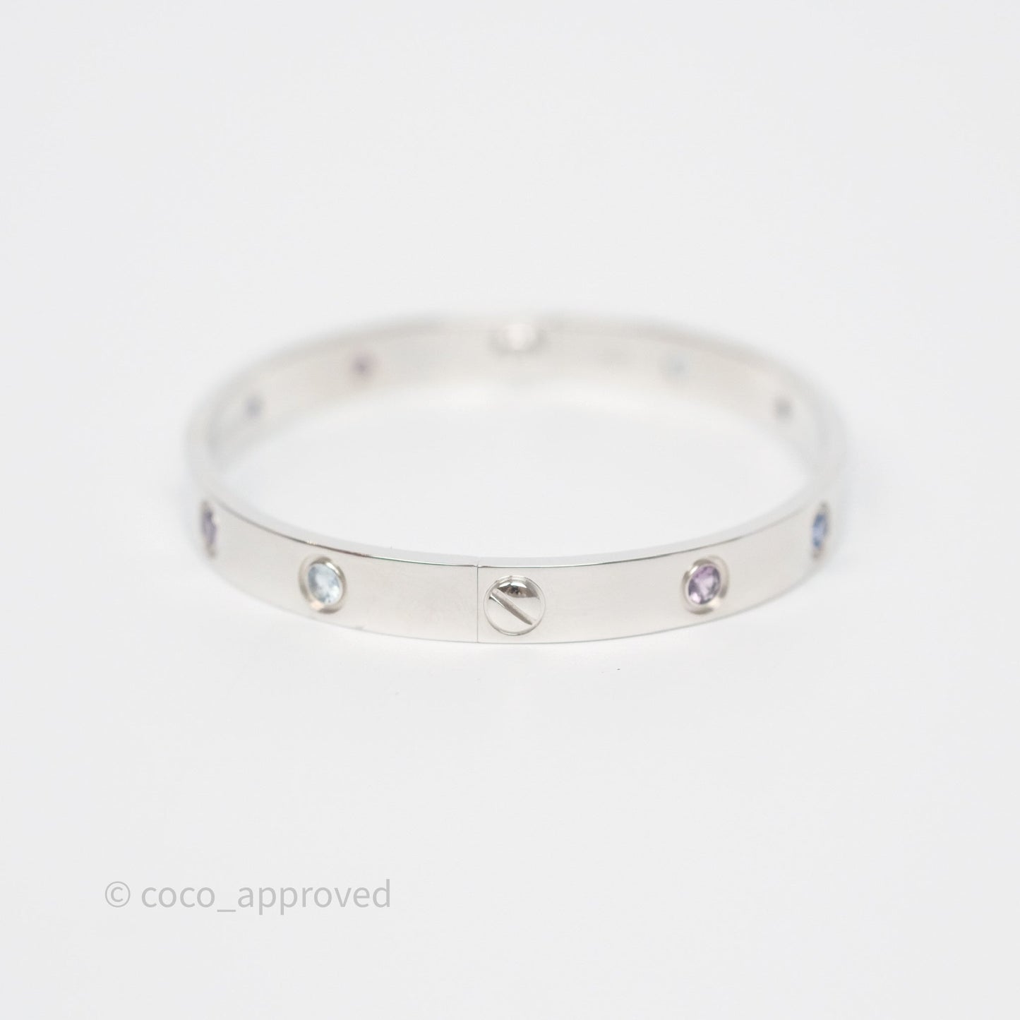 Cartier Rainbow Multistone White Gold Love Bracelet