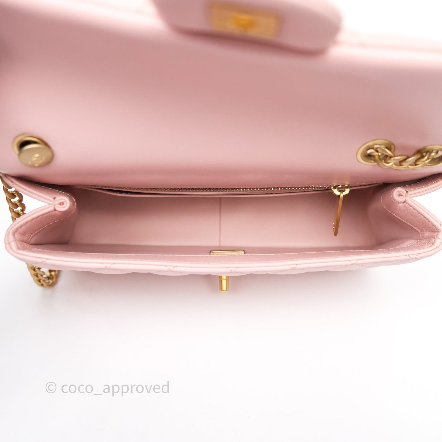 Chanel Quilted Flap Bag With Camellia Adjustable Lambskin Pink Aged Gold Hardware