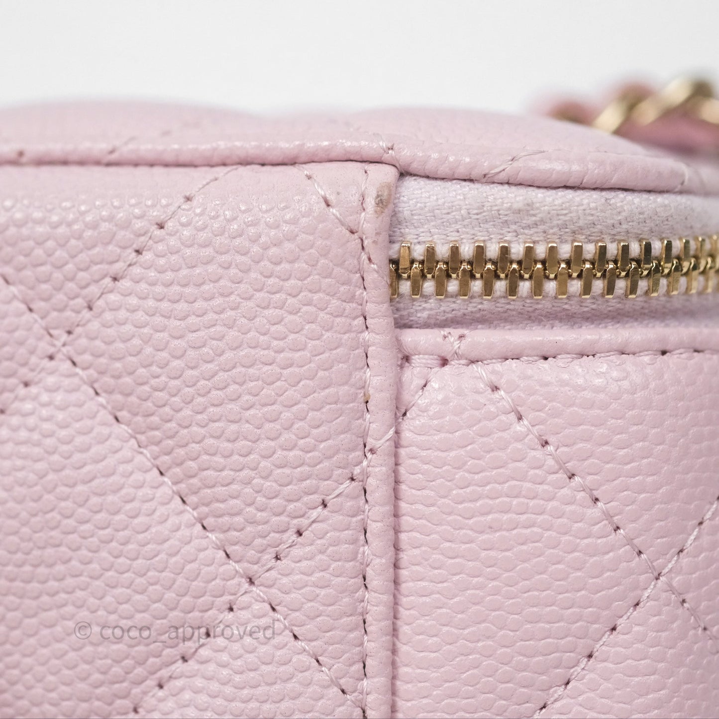 Chanel Mini Vanity With Chain Lilac Caviar Gold Hardware