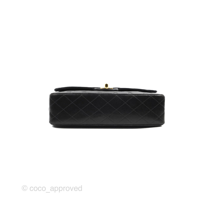 Chanel Classic Vintage Medium Flap Black Lambskin 24K Gold Hardware