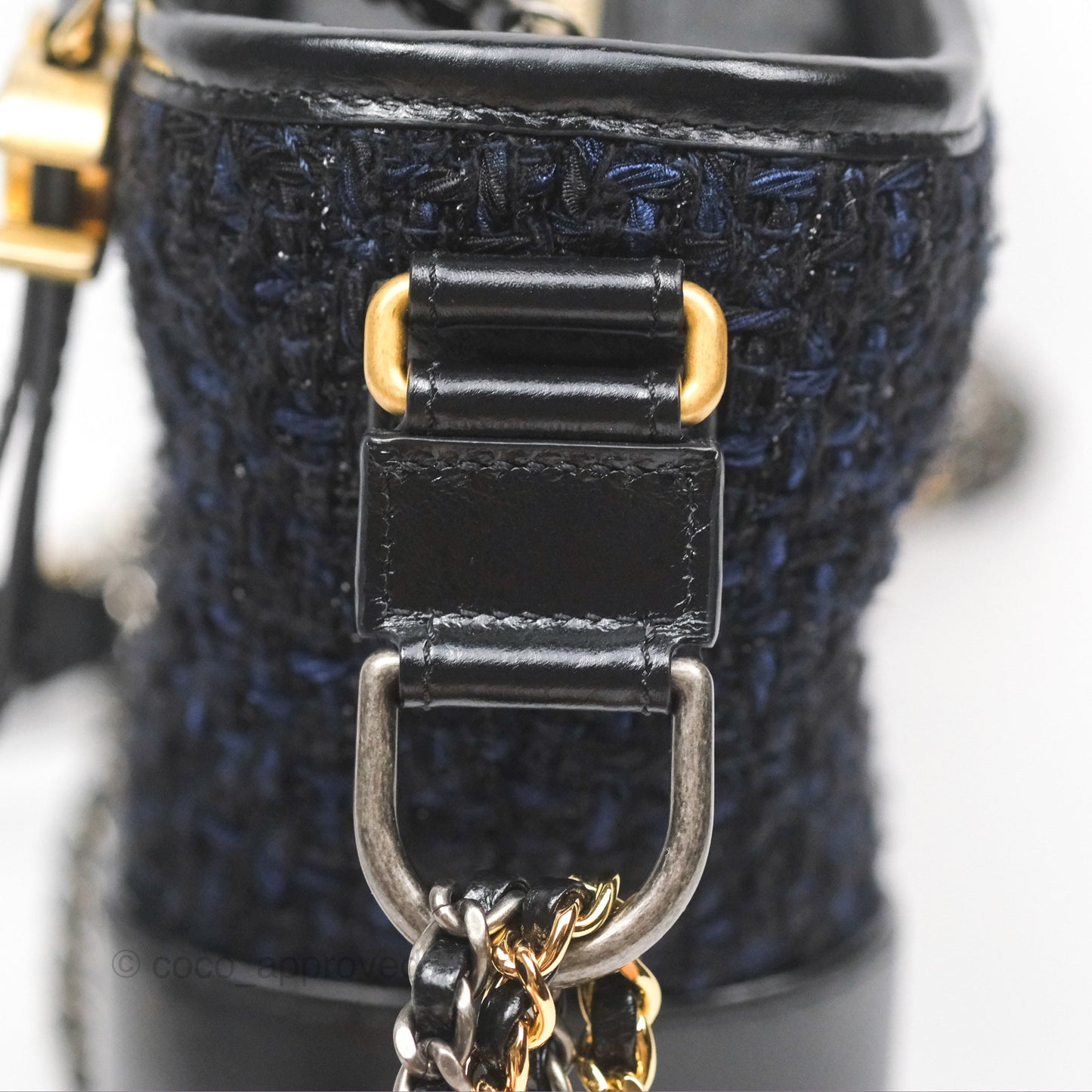 Chanel Small Gabrielle Hobo Black Navy Tweed