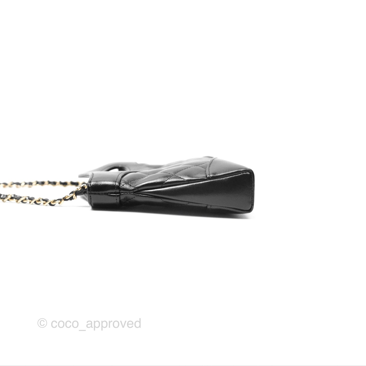 Chanel Nano 31 Black Shiny Lambskin Gold Hardware