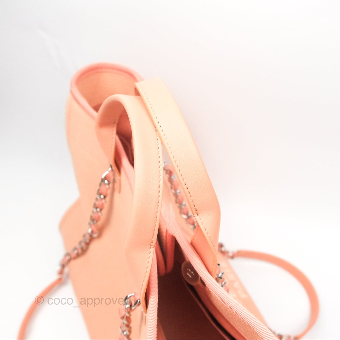 Chanel Large Deauville Coral Clair Canvas