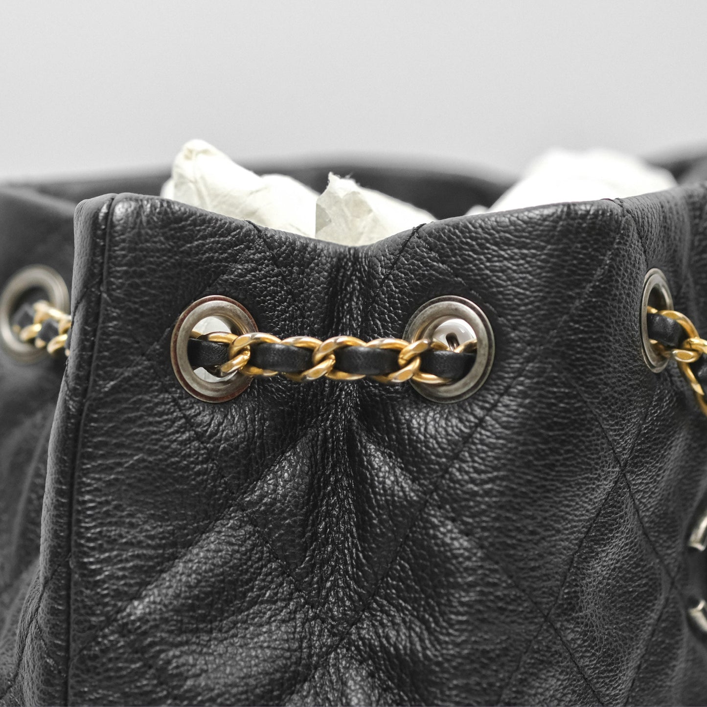 Chanel Small Gabrielle Backpack Black Patent Goatskin