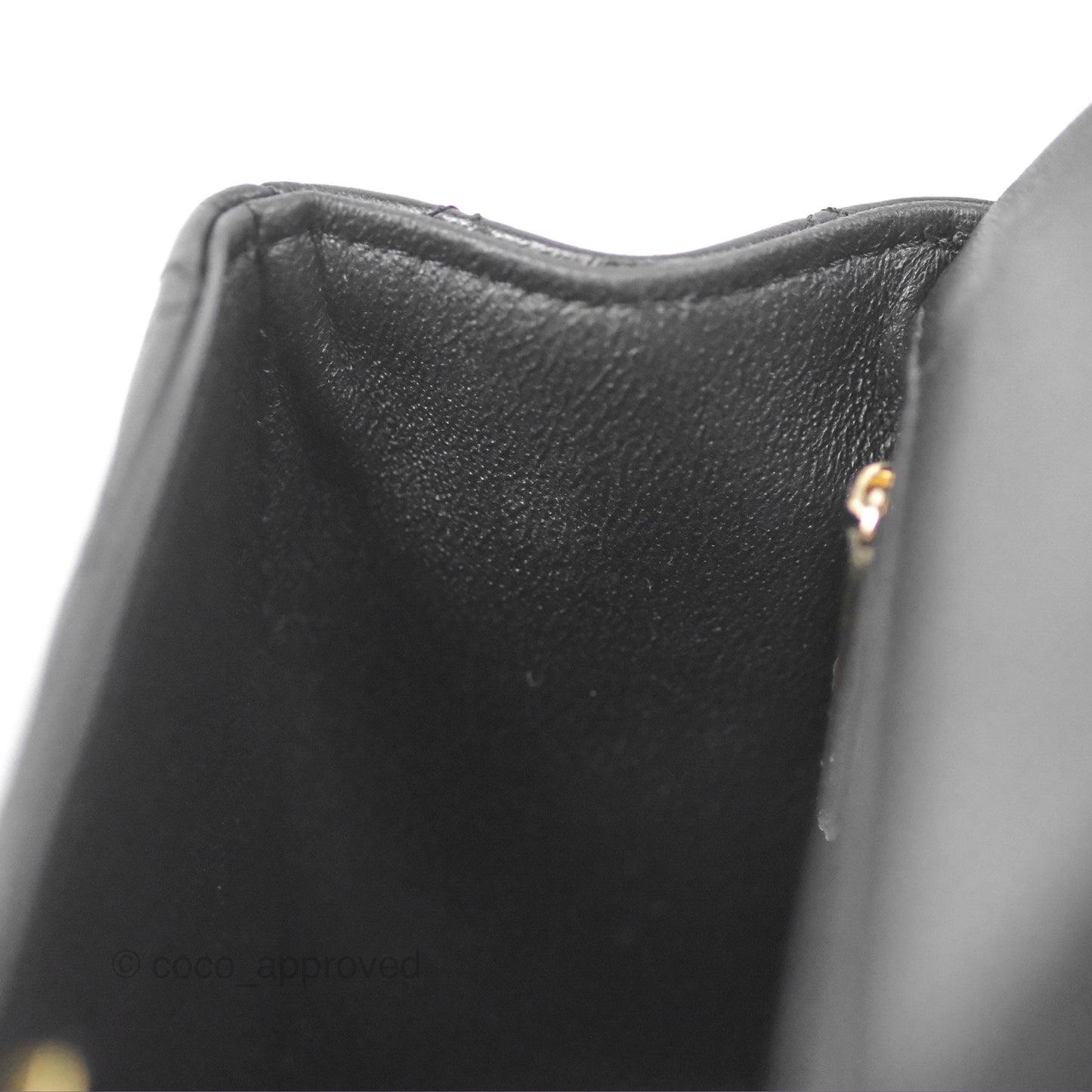 Chanel Top Handle Mini Rectangular Flap Bag with Charm Black Lambskin Gold Hardware