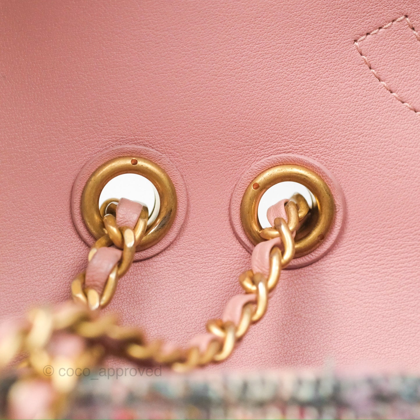 Chanel Small CC Filigree Flap Pink Tweed