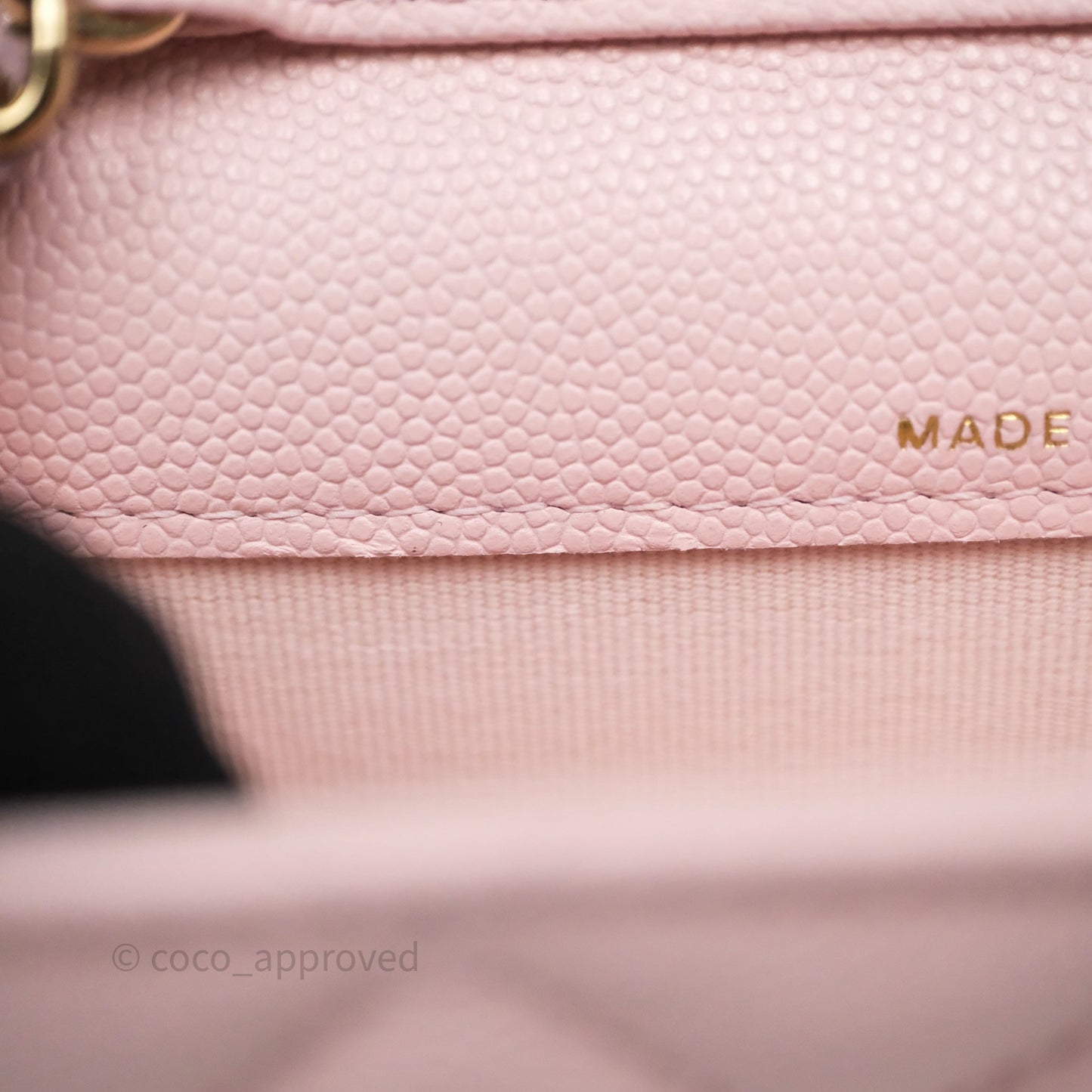 Chanel Mini Wallet With Chain Light Pink Caviar Gold Hardware