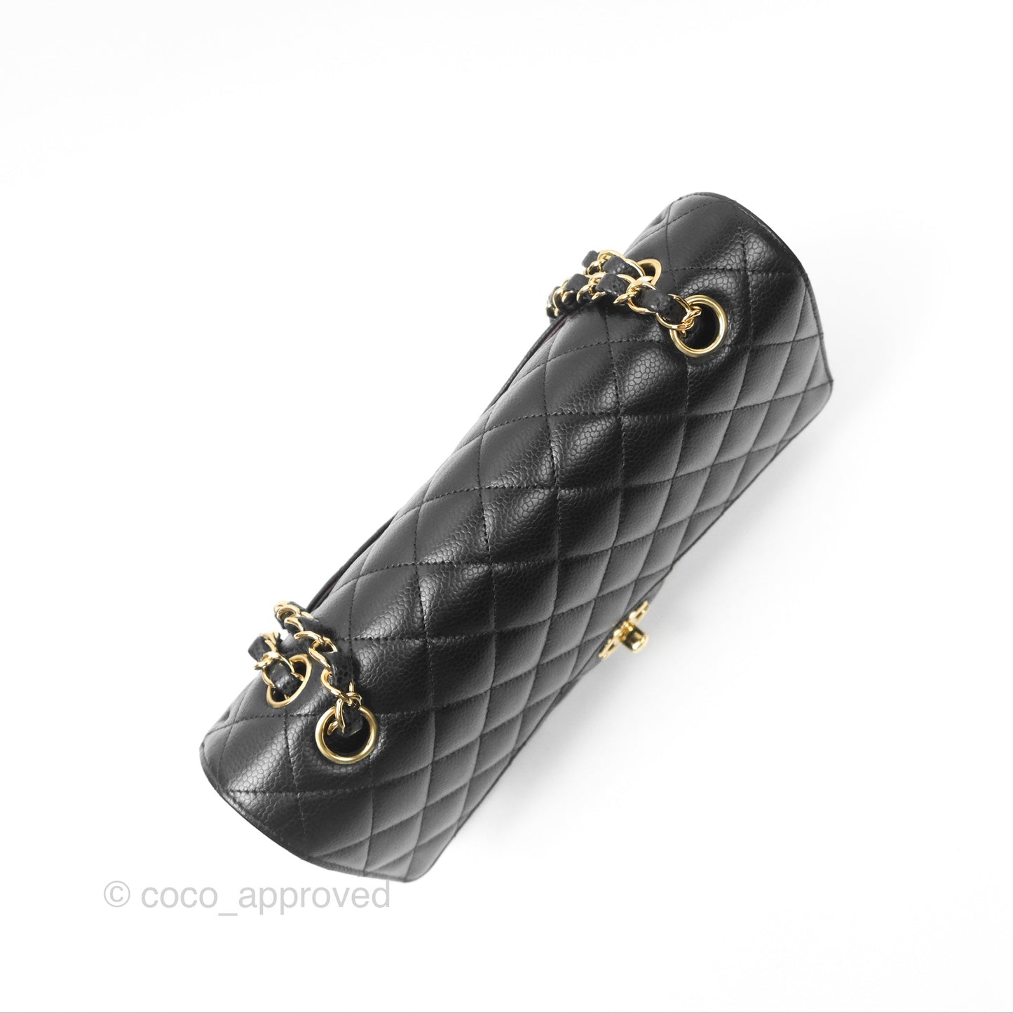 Chanel Classic M/L Medium Flap Quilted Black Caviar Gold Hardware