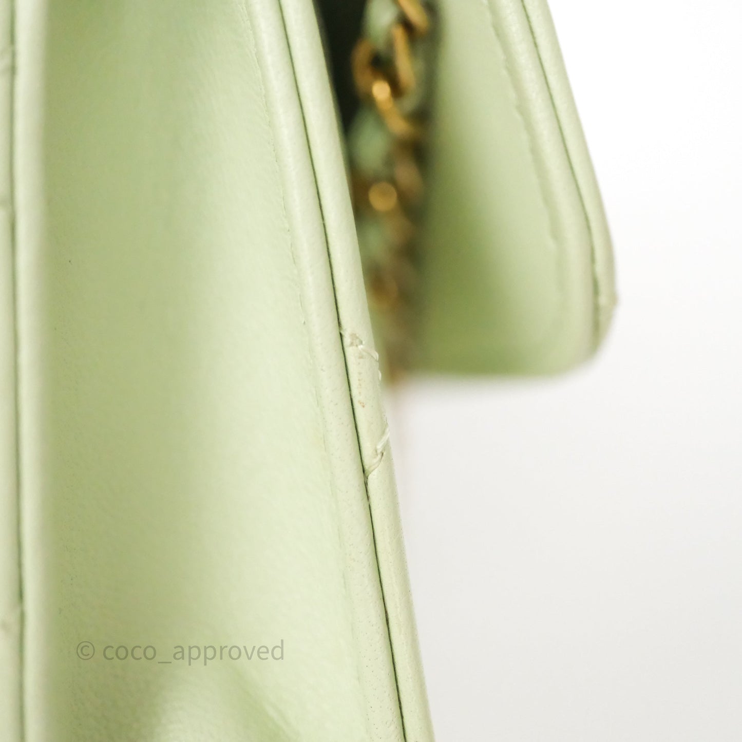Chanel Pearl Crush Mini Clutch Belt Bag Green Lambskin Aged Gold Hardware