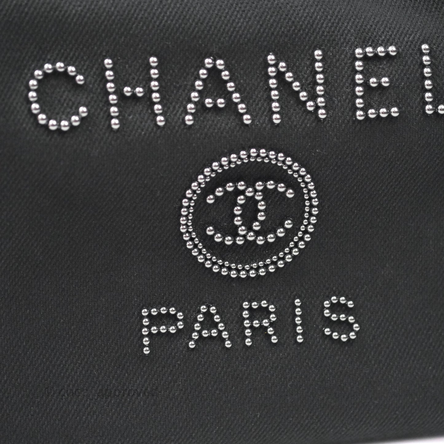 Chanel Medium Deauville Black Canvas Imitation Pearl