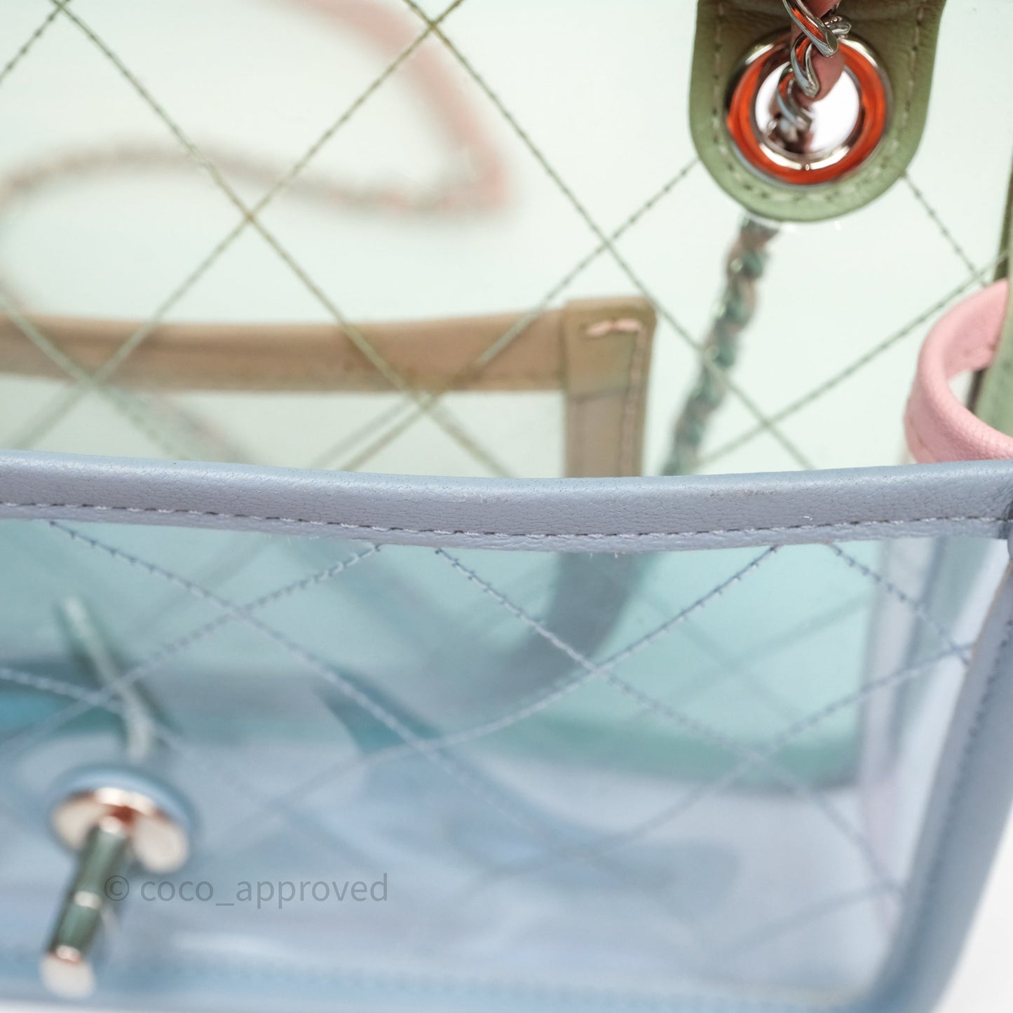 Chanel Coco Splash PVC Mini Flap Bag Blue/Green/Pink Silver Hardware