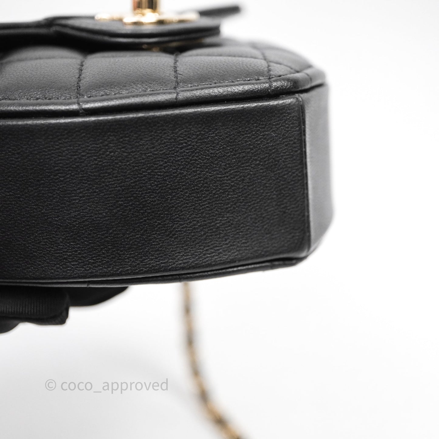 Chanel Small Heart Bag Black Lambskin Gold Hardware