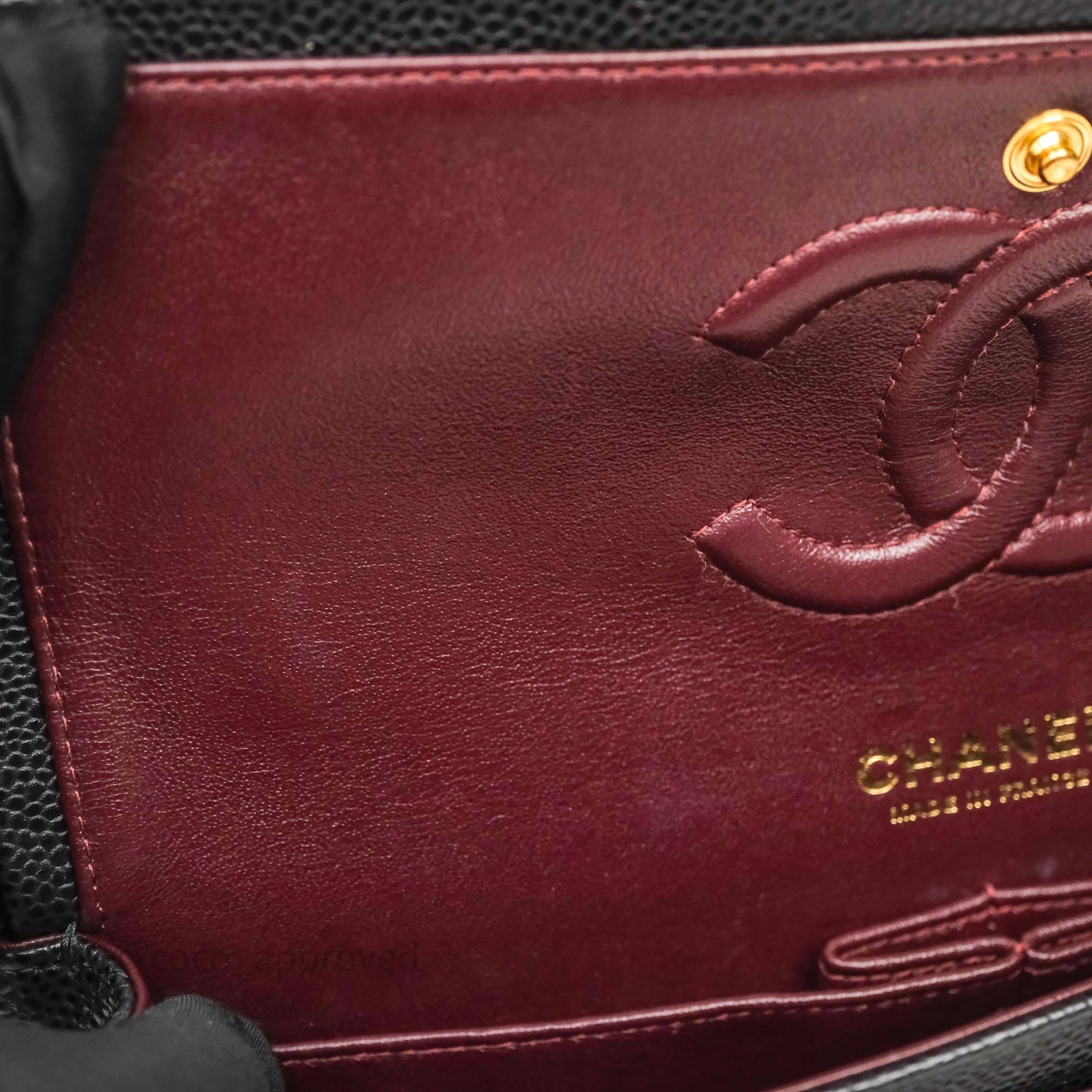Chanel Classic M/L Medium Flap Quilted Black Caviar Gold Hardware