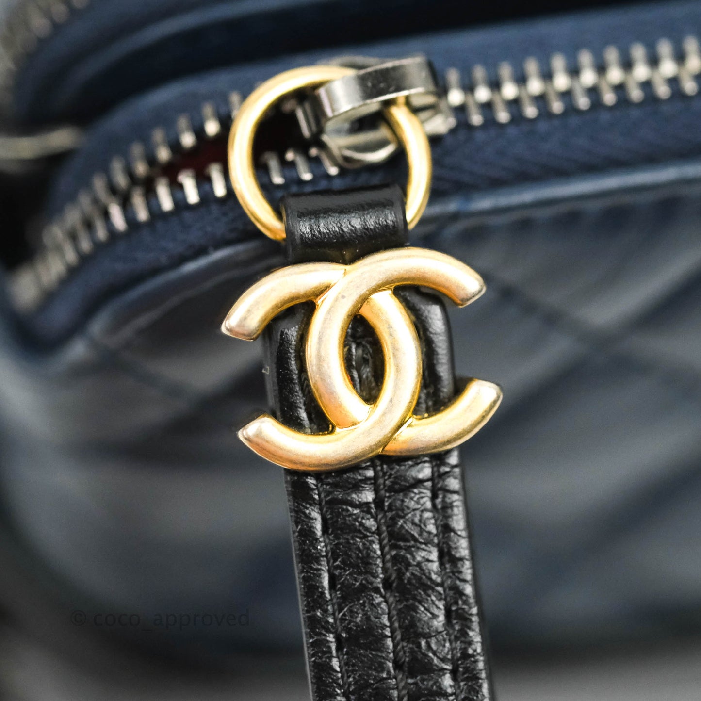 Chanel Gabrielle Clutch With Chain Aged Calfskin Navy Black Mixed Hardware