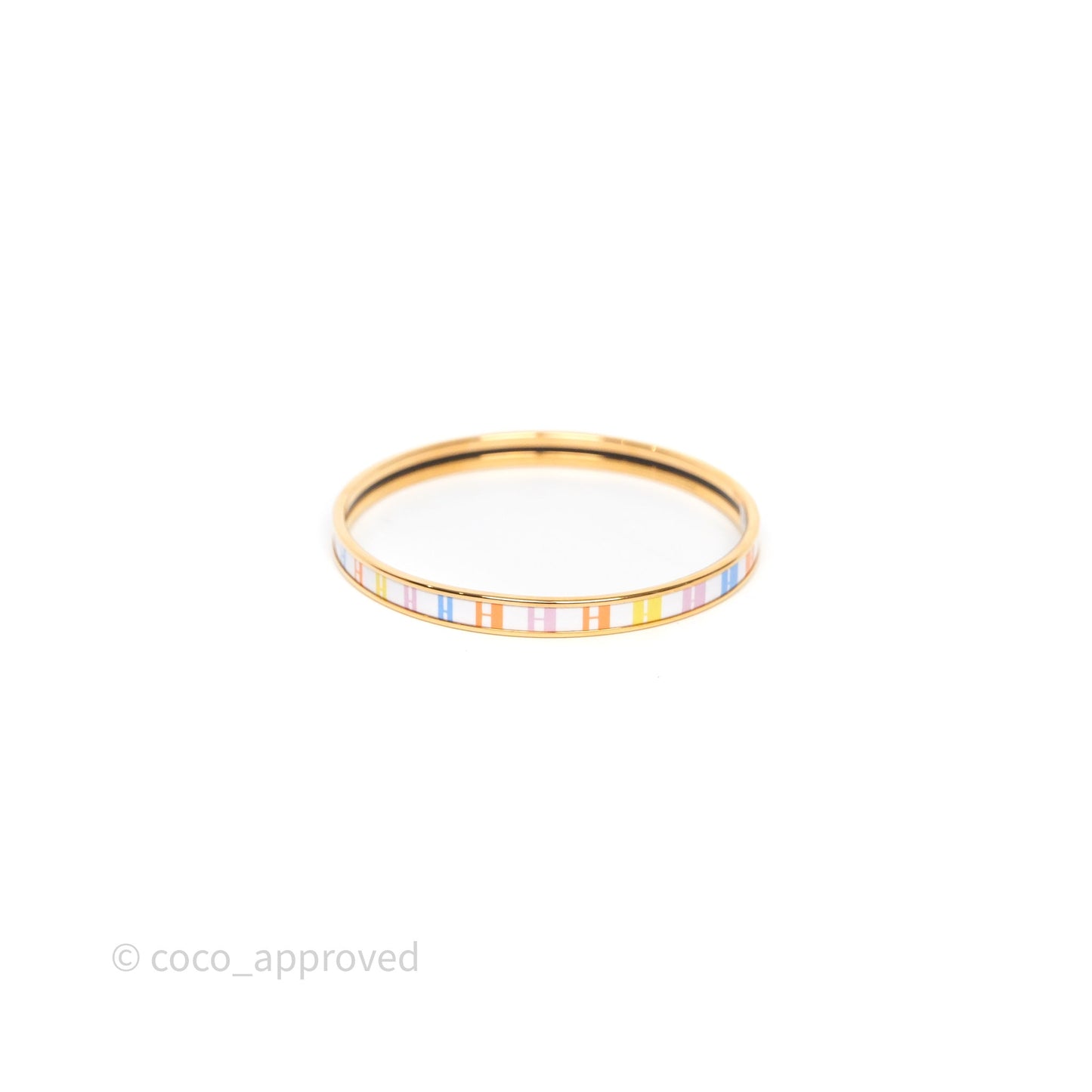 Hermès OP'H Bangle White/ Multicolor Rose Gold Hardware