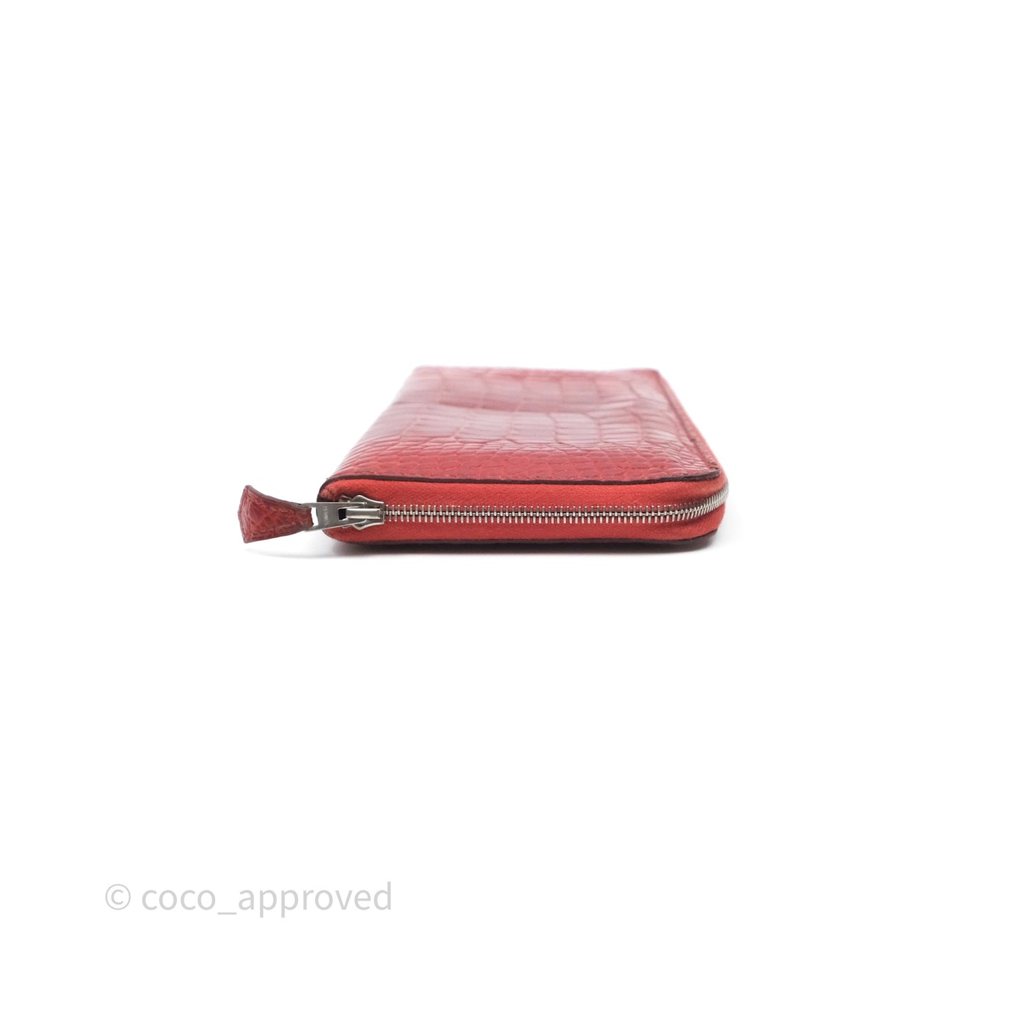 Hermès Azap Wallet Red Alligator Palladium Hardware
