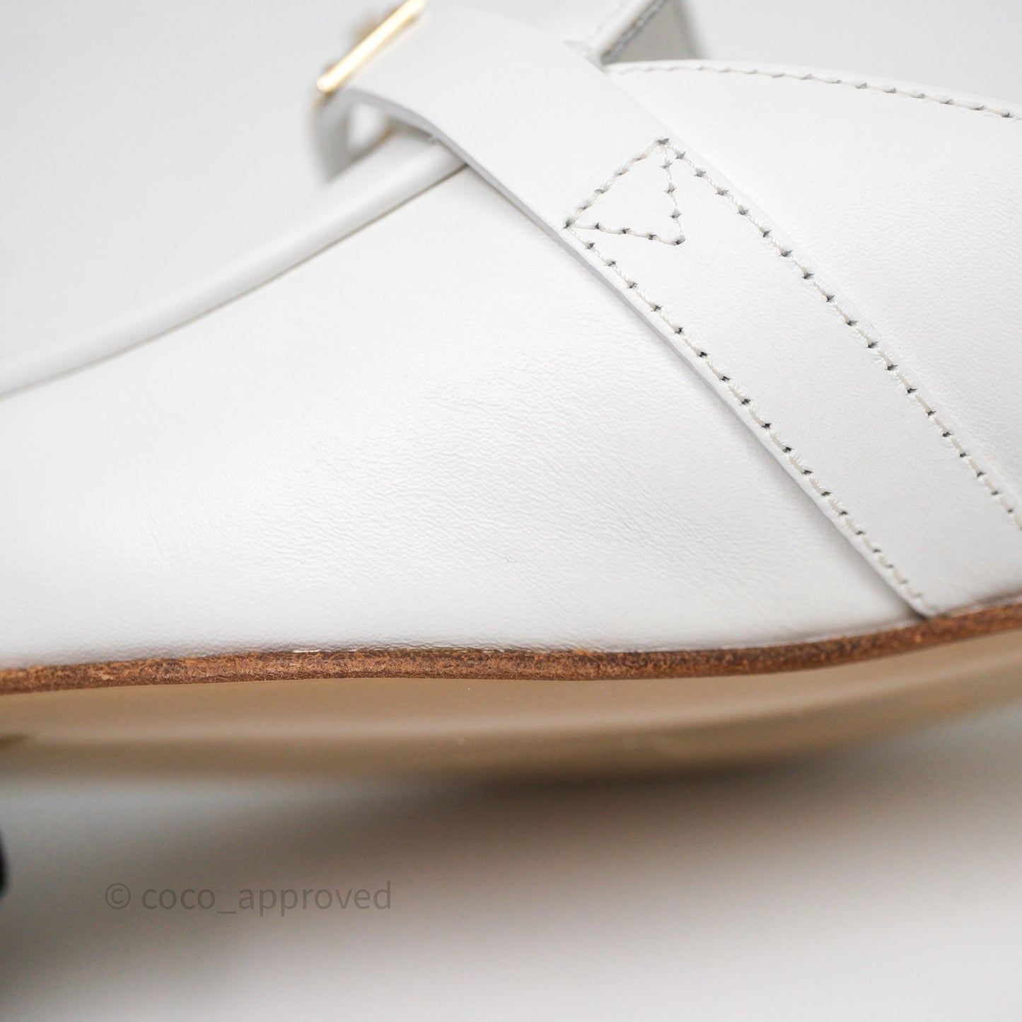 Hermès Oz Velvet Mules White Calfskin Gold Hardware Size 36.5