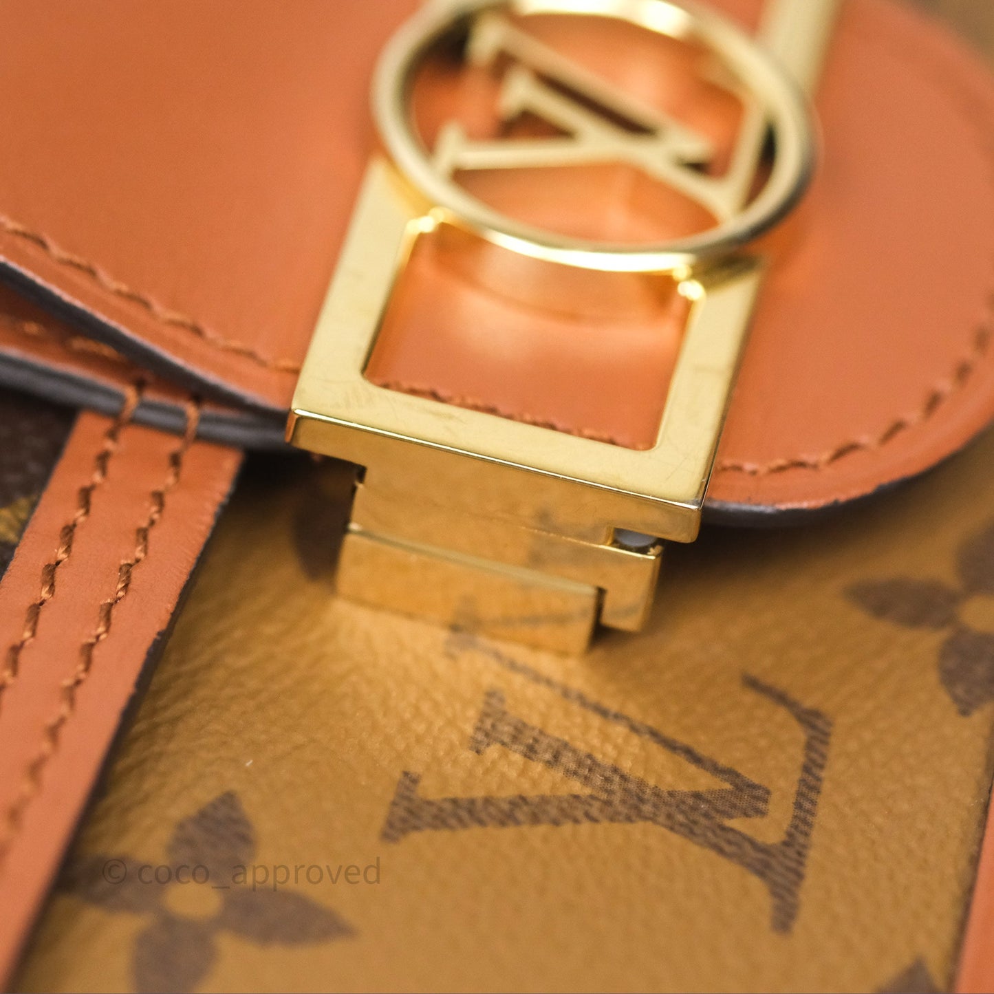Louis Vuitton Chain Wallet Dauphine Monogram Tan Calfskin