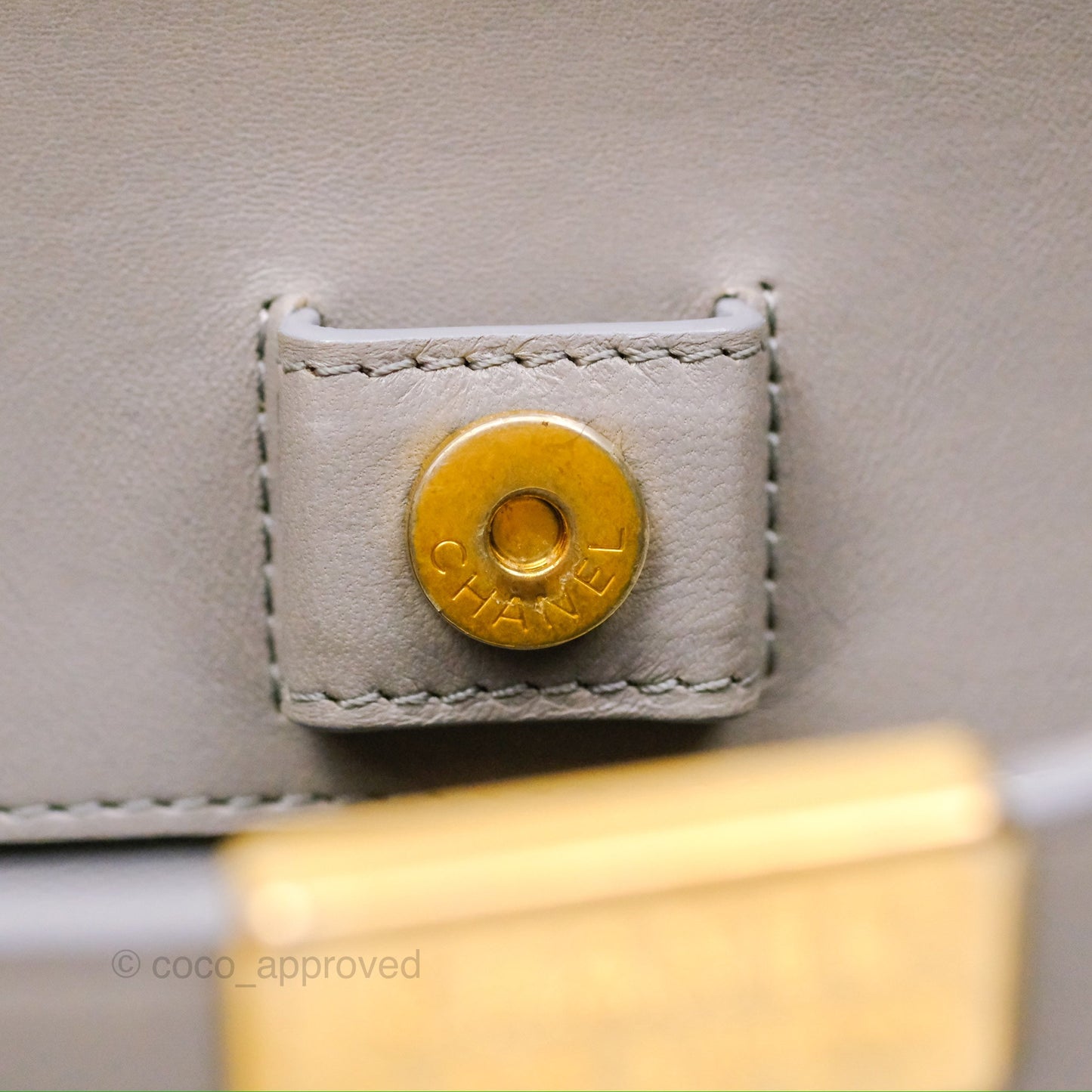 Chanel Small Quilted Coco Luxe Flap Bag Grey Calfskin Aged Gold Hardware