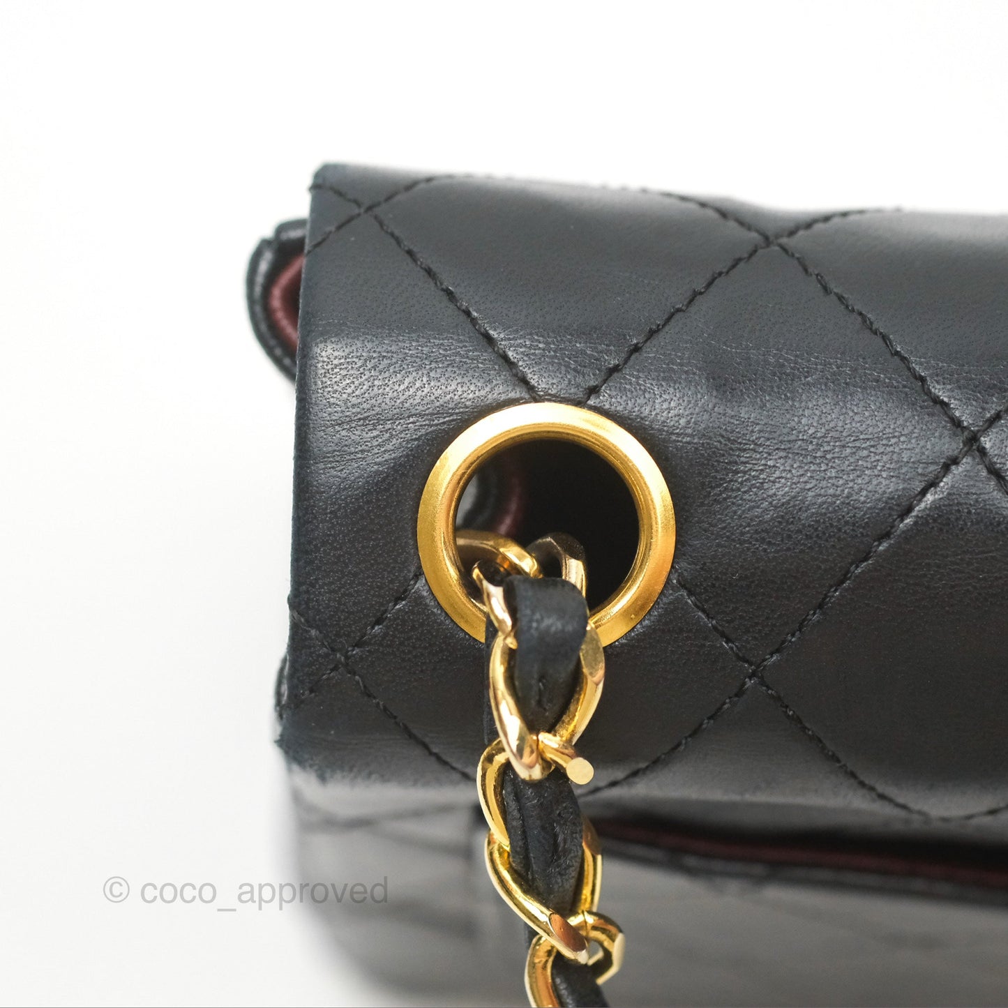 Chanel Vintage Mini Square Black Lambskin 24K Gold Hardware