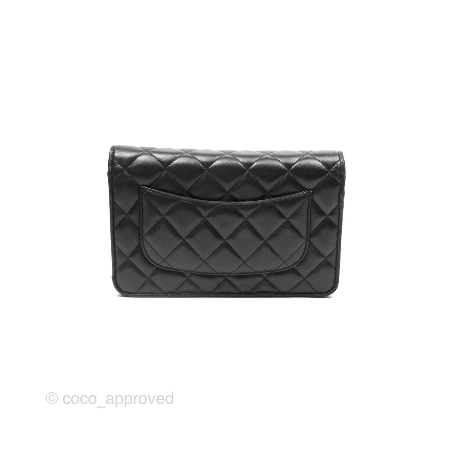 Chanel Quilted Classic WOC Black Lambskin Gold Hardware