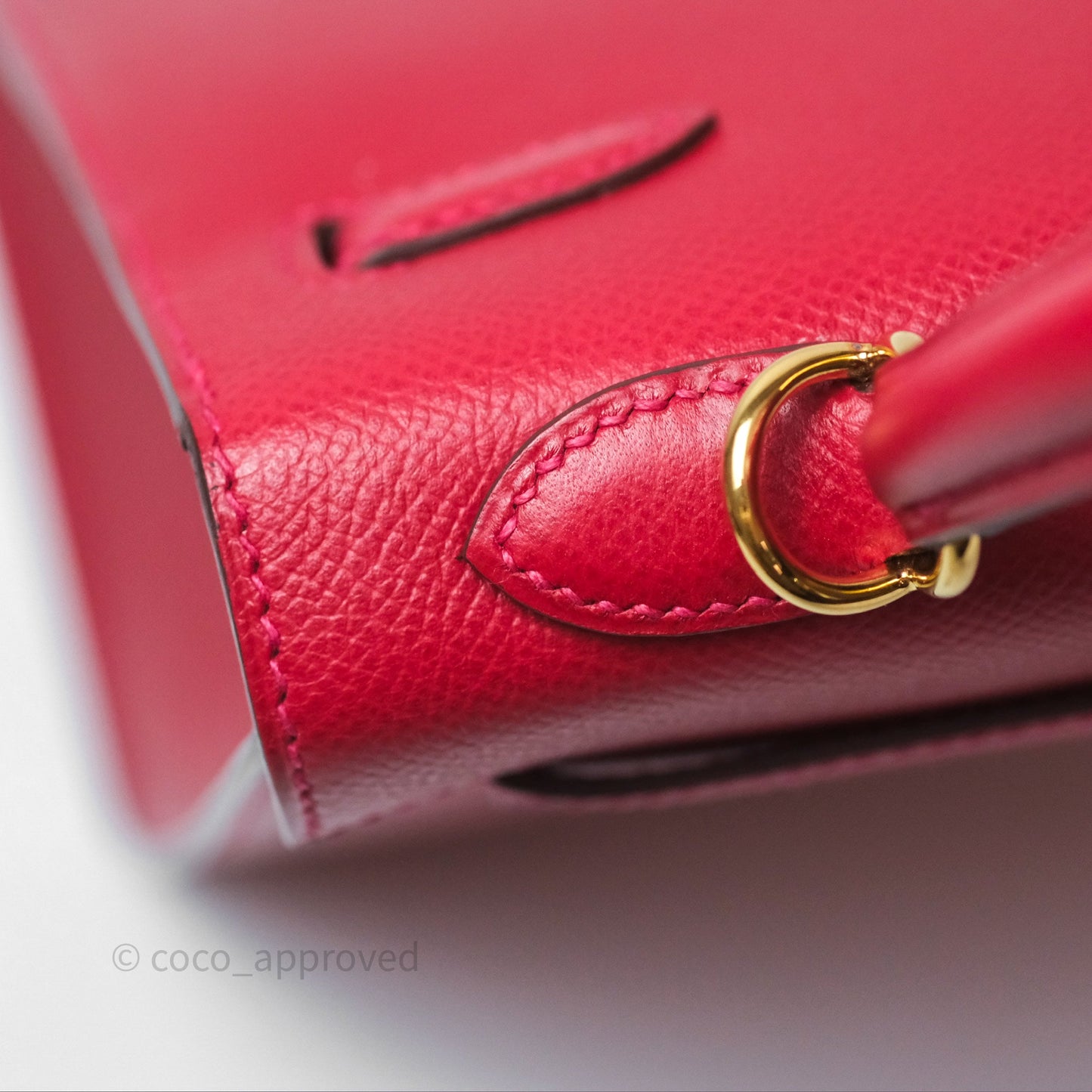 Hermès Sellier Kelly 25 Rouge Casaque Q5 Epsom Gold Hardware