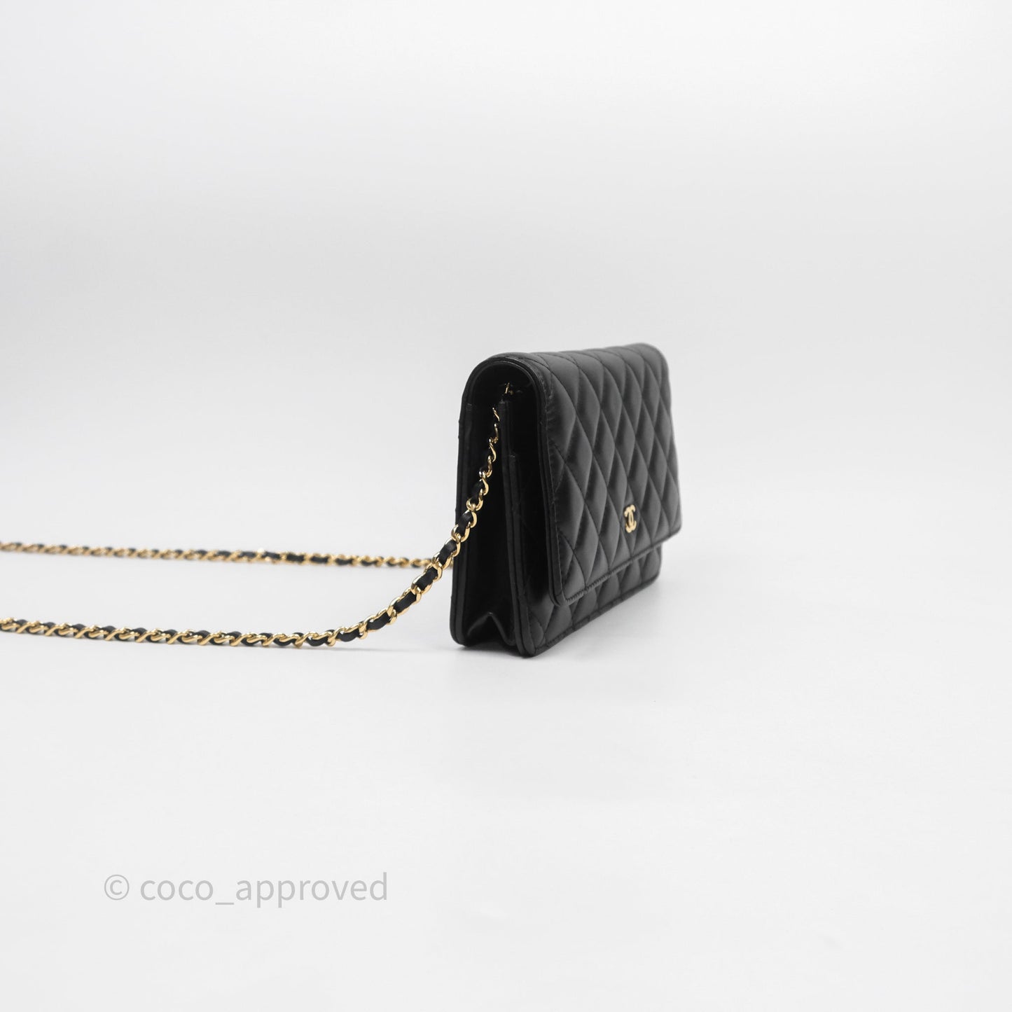 Chanel Quilted WOC Black Lambskin Gold Hardware