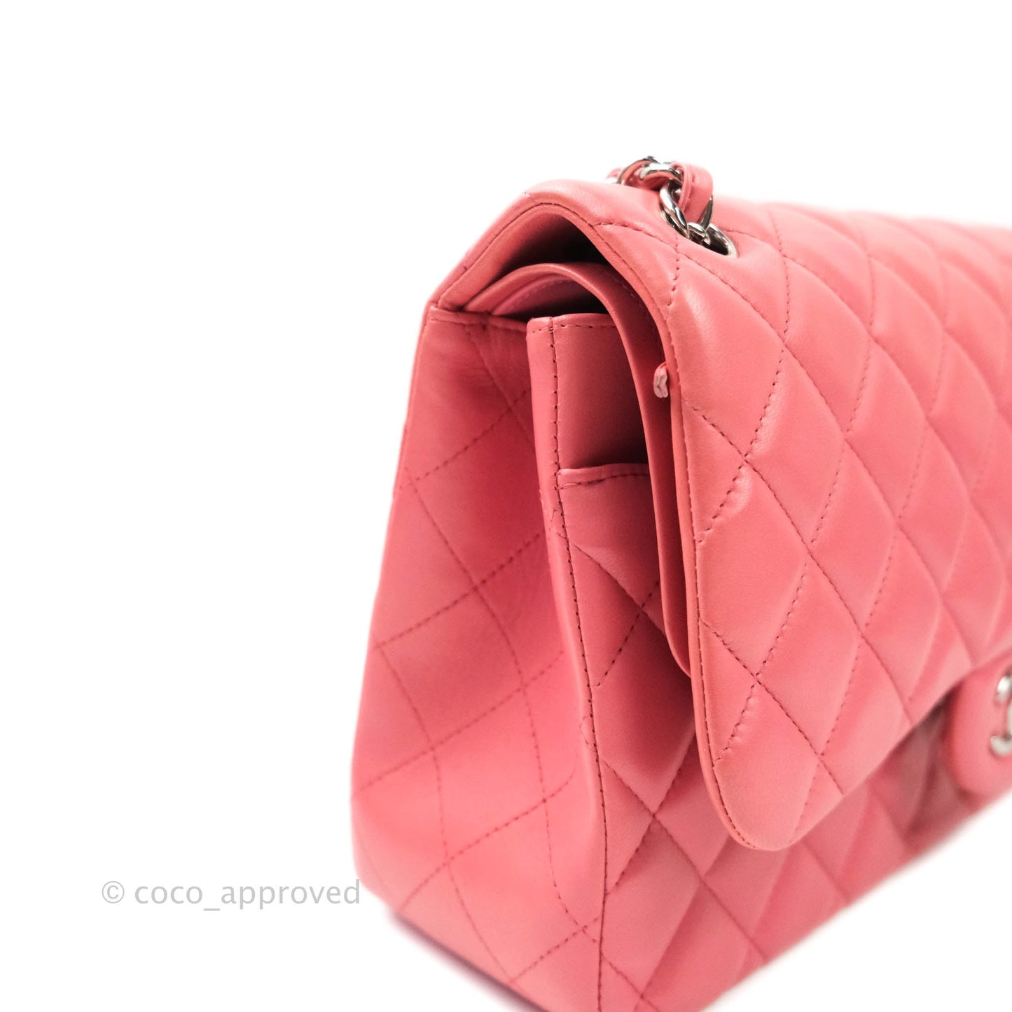 Chanel Jumbo Double Flap Pink Lambskin Silver Hardware⁣⁣