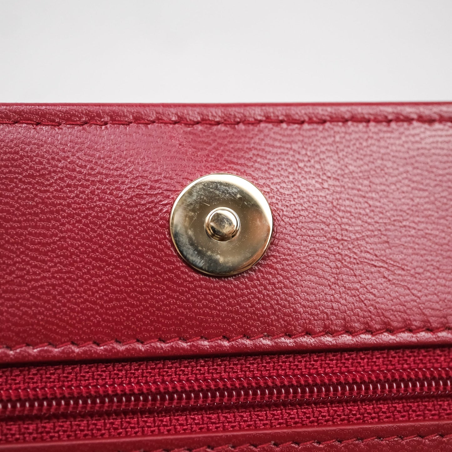 Chanel Wallet On Chain Red Calfskin Bag Gold hardware