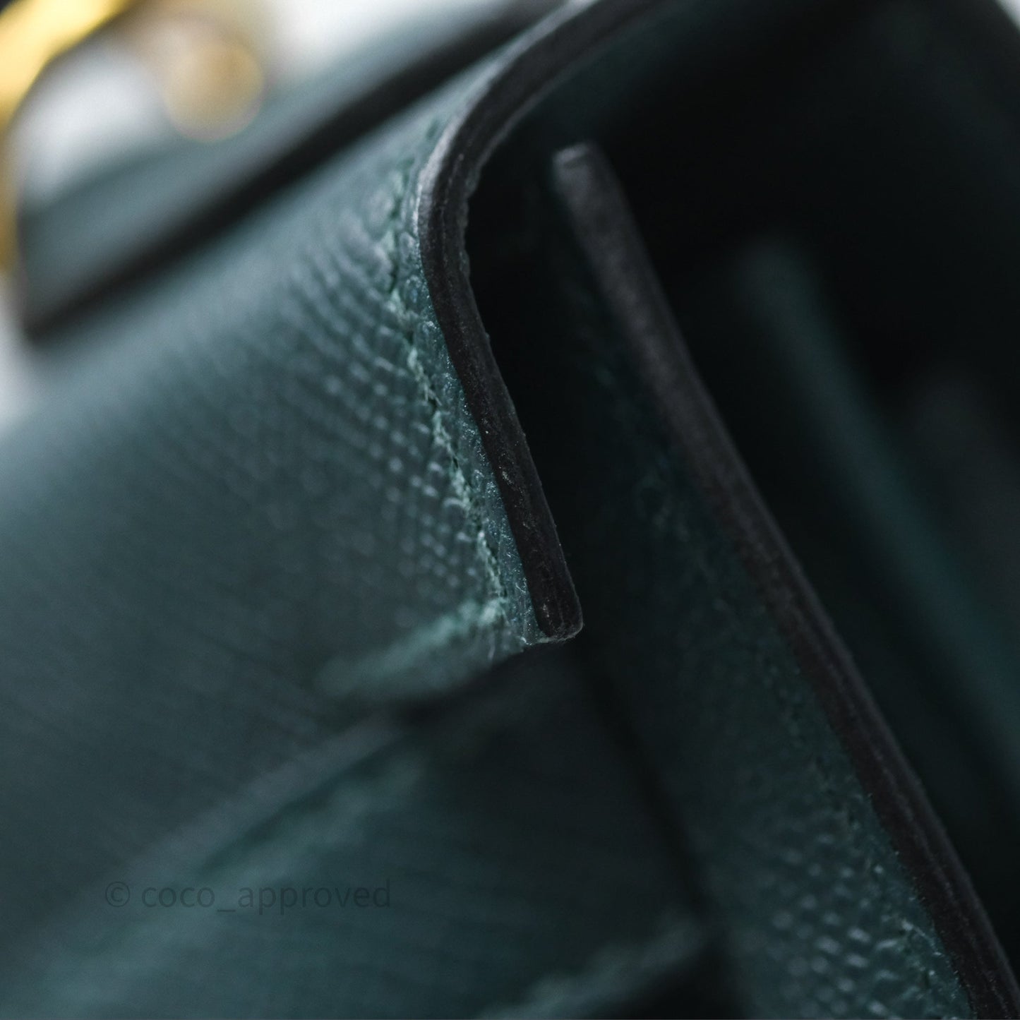 Hermès Kelly 28 Sellier Vert Cypres 6O Epsom Gold Hardware