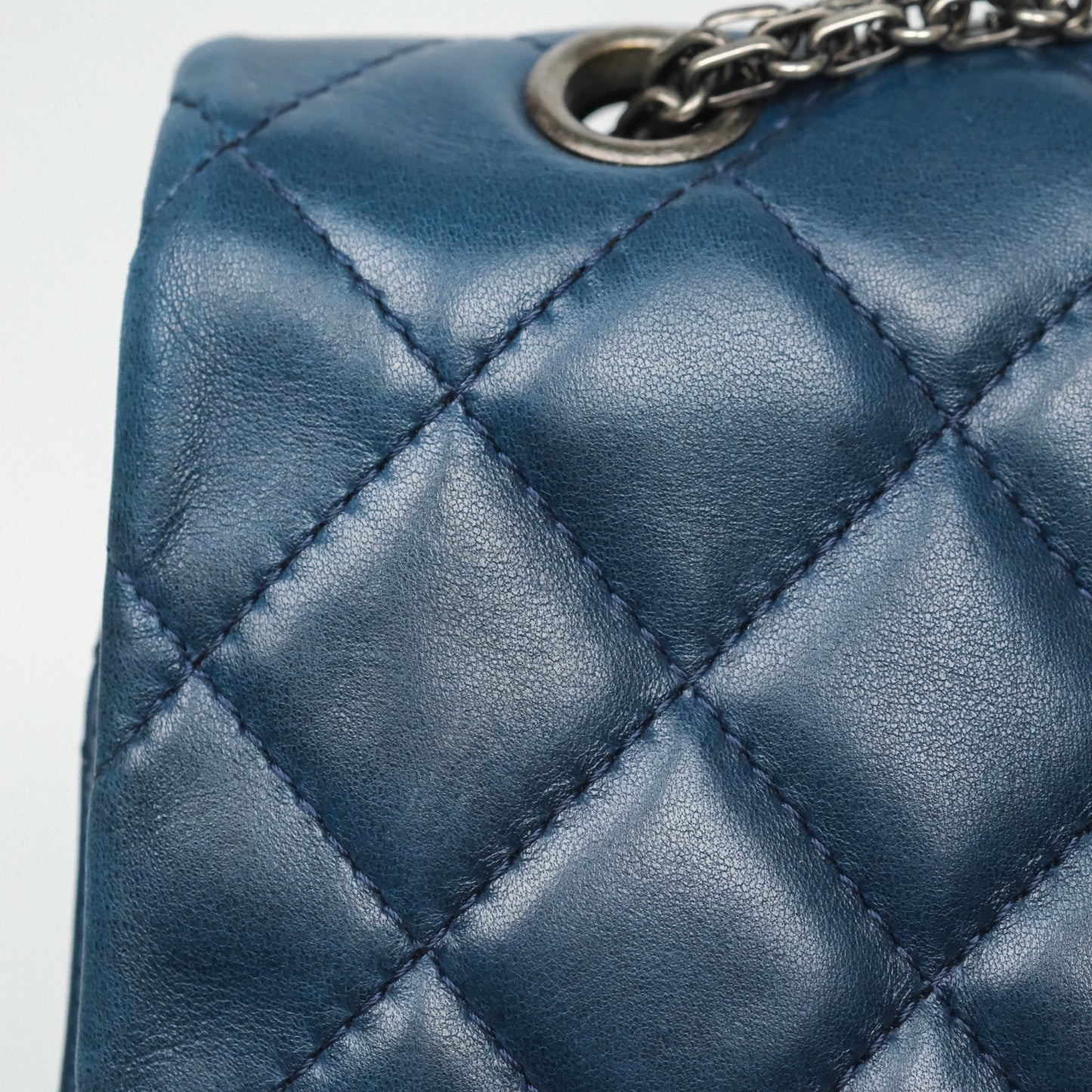 Chanel Reissue 227 Quilted Navy Lambskin Ruthenium Hardware