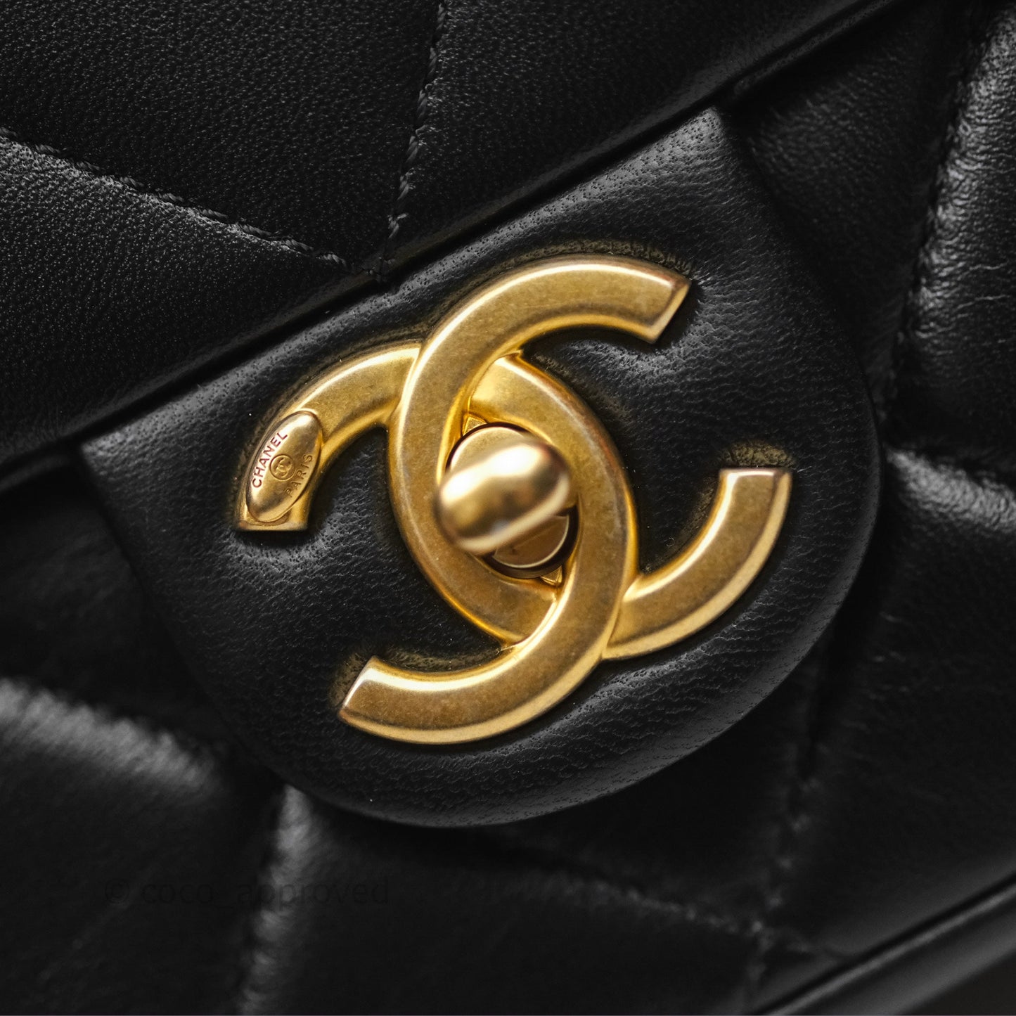 Chanel Quilted My Perfect Mini With Pearl Black Lambskin Gold Hardware 21K