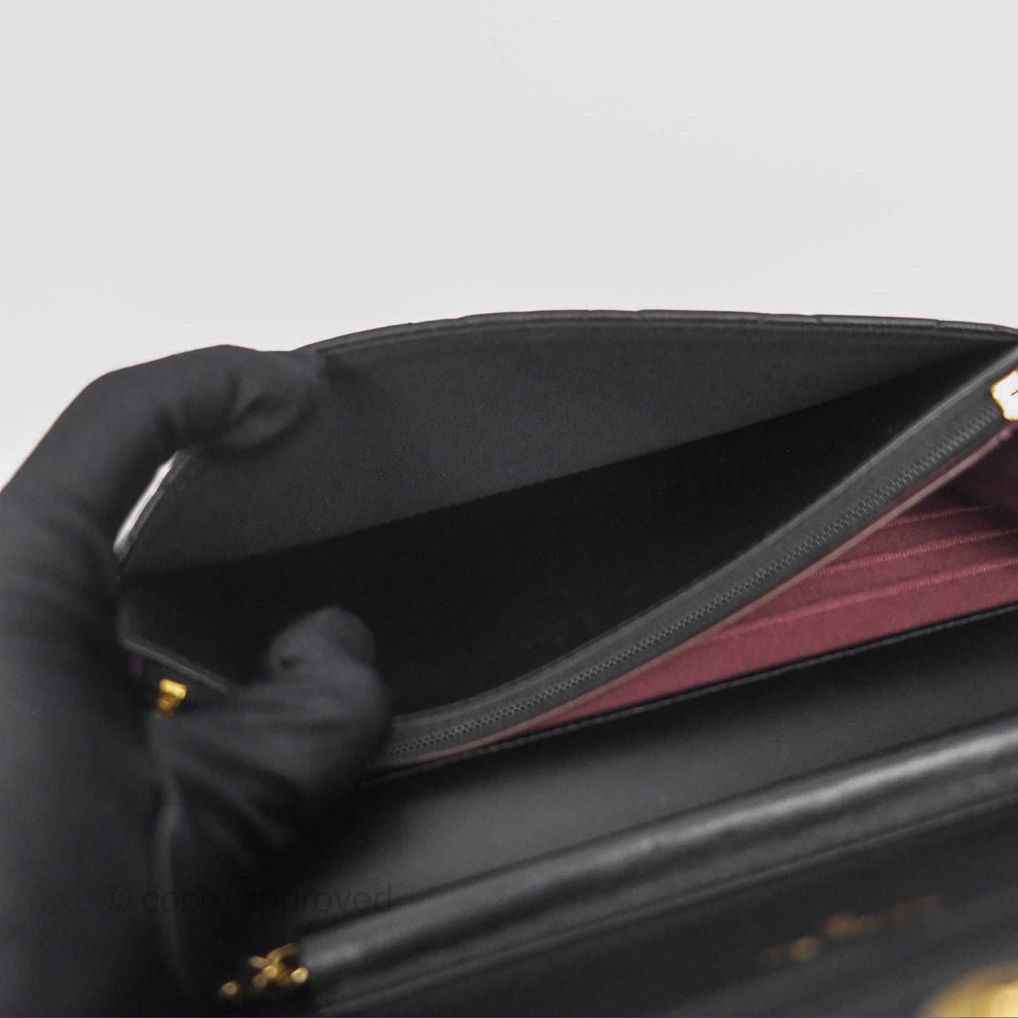 Chanel Quilted Classic Wallet on Chain WOC Black Lambskin Gold Hardware