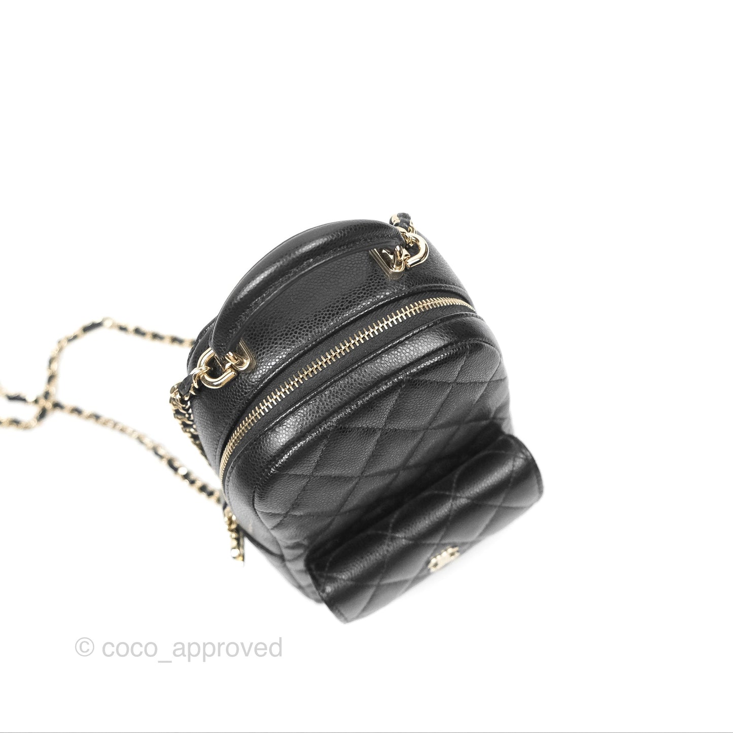 Chanel Classic Mini Backpack Black Caviar Gold Hardware