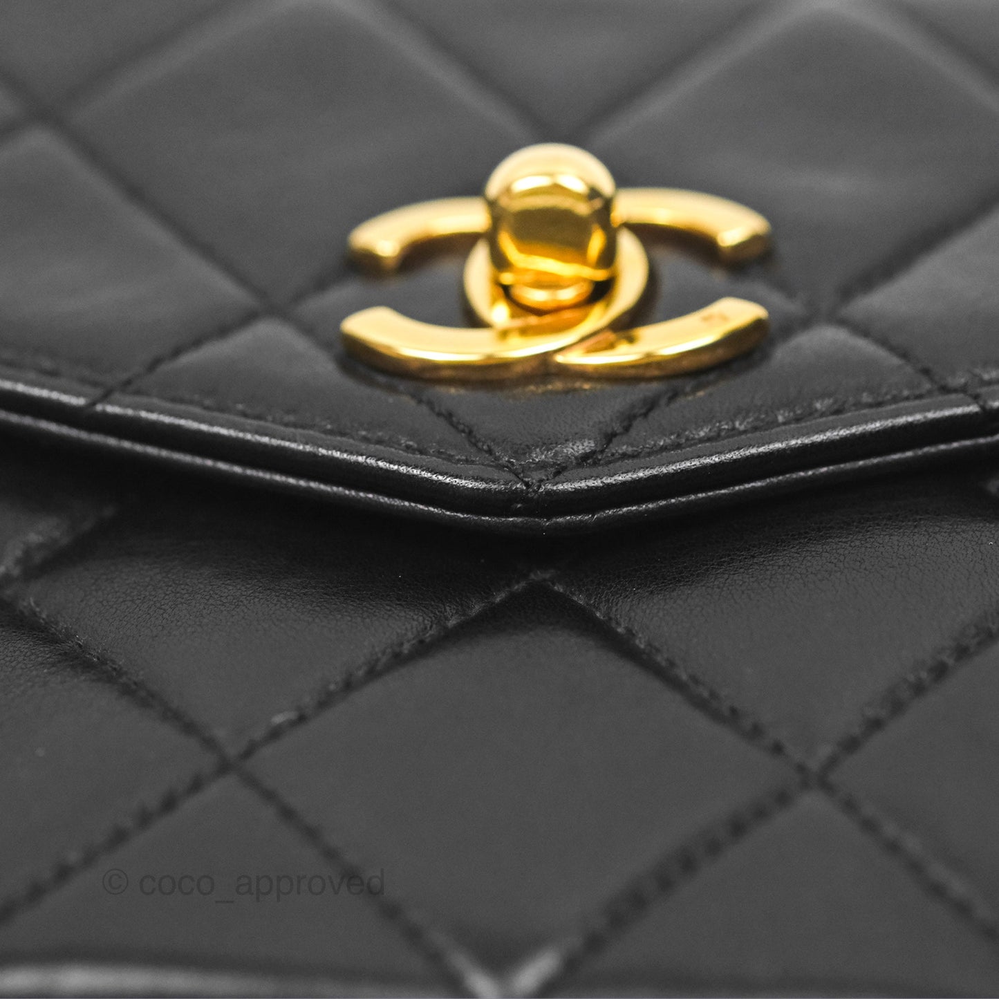 Chanel Vintage Belt Bag Quilted Black Lambskin 24K Gold Hardware