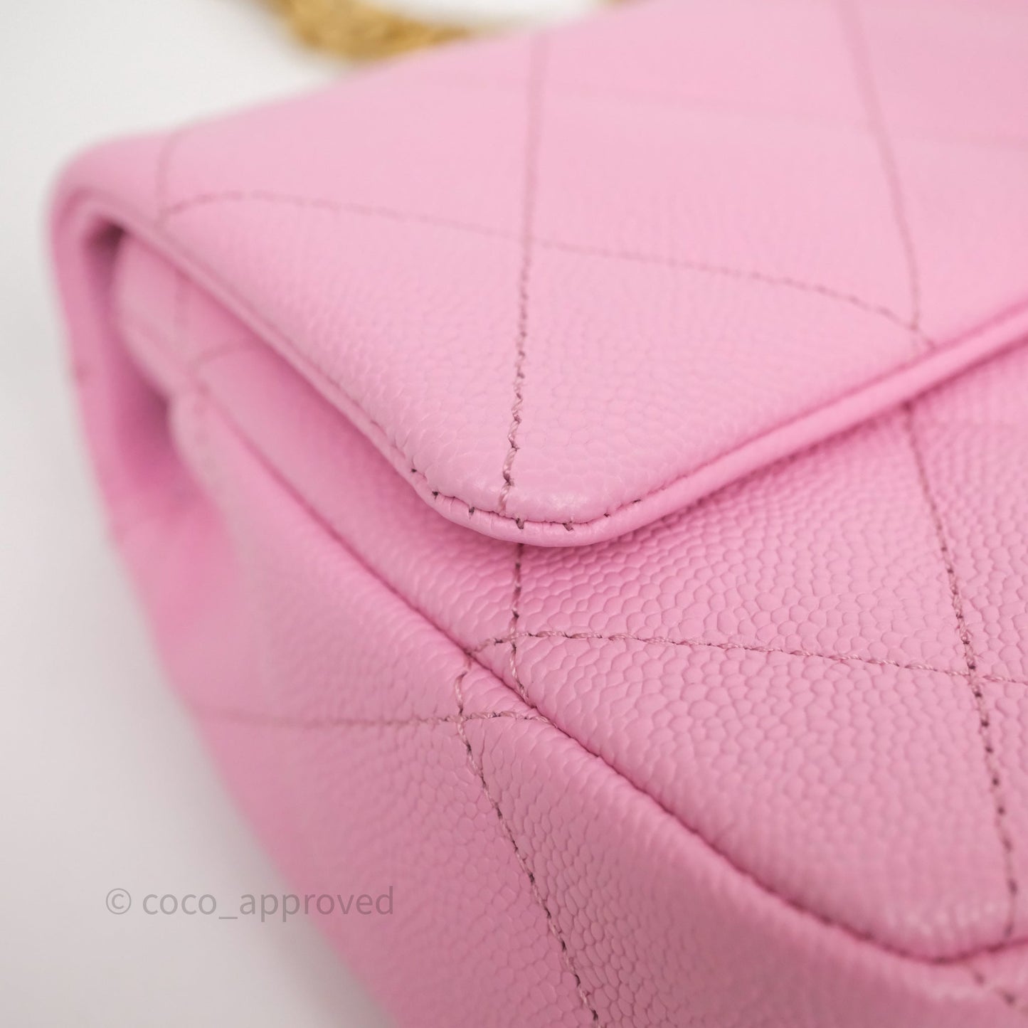 Chanel Heart Crush Mini Flap Bag Pink Caviar Aged Gold Hardware